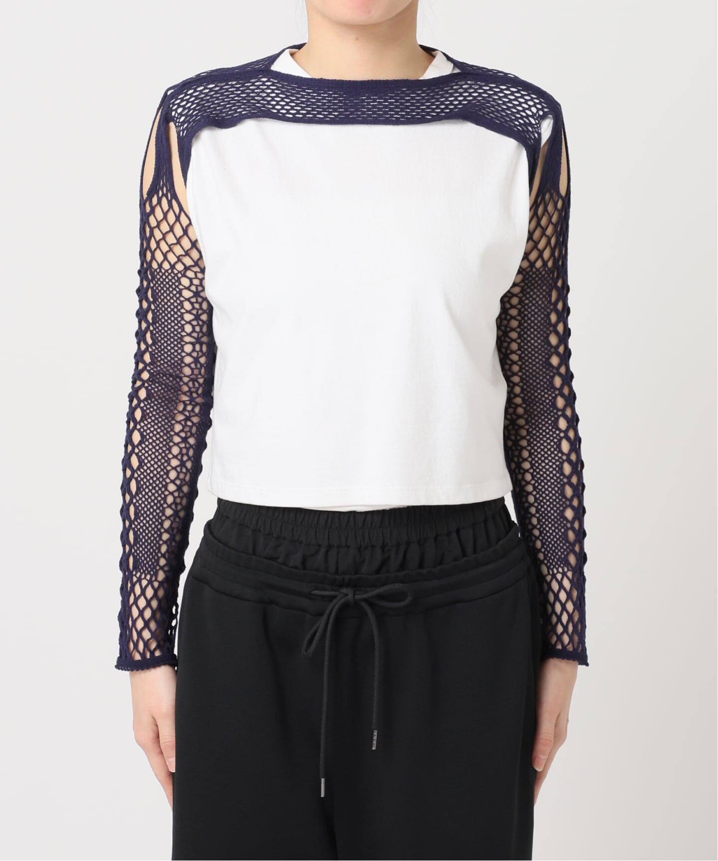 EUCHRONIA STRETCH LACE SHORT TOP 261803：カットソー（Tシャツ