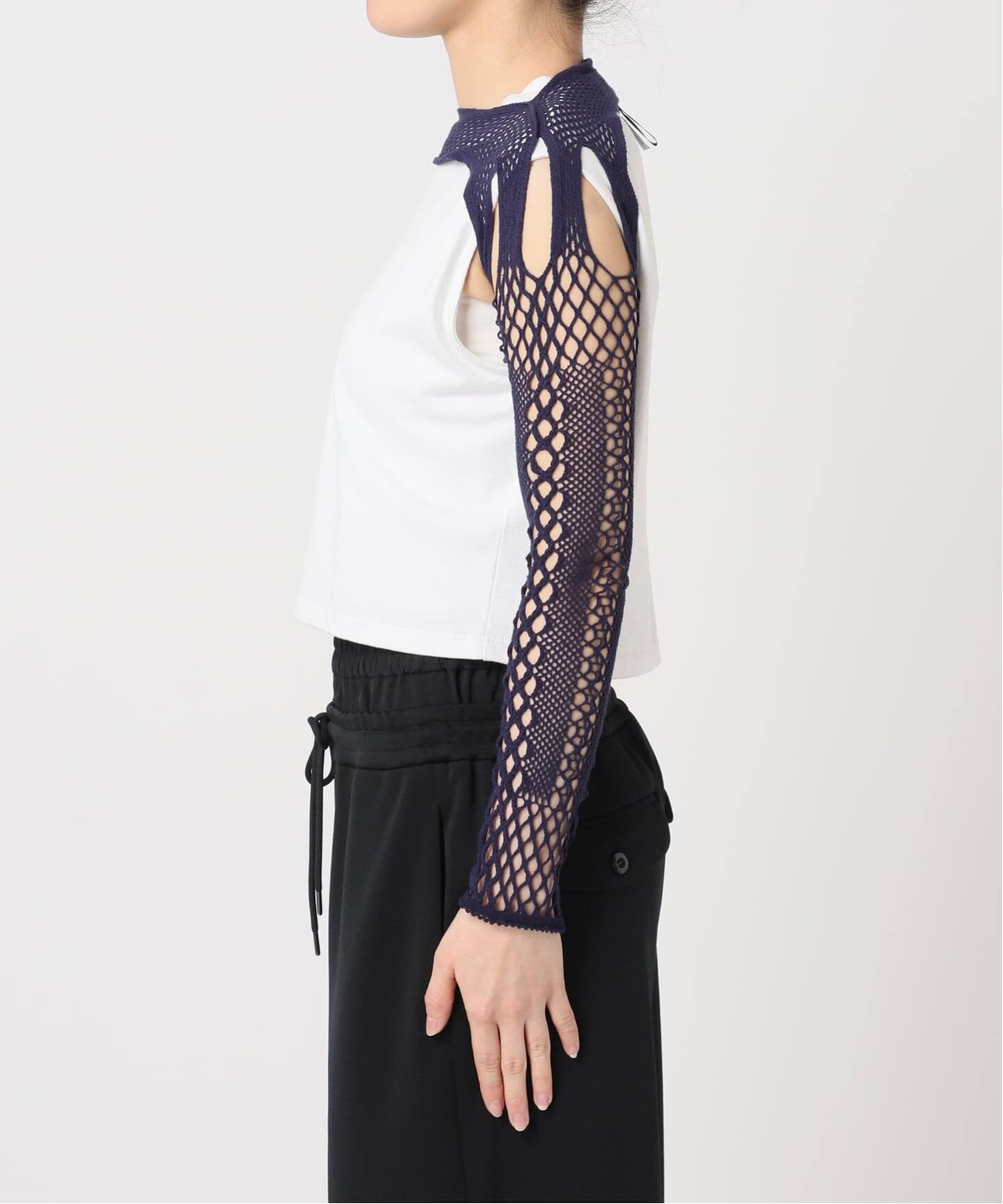 EUCHRONIA STRETCH LACE SHORT TOP 261803：カットソー（Tシャツ