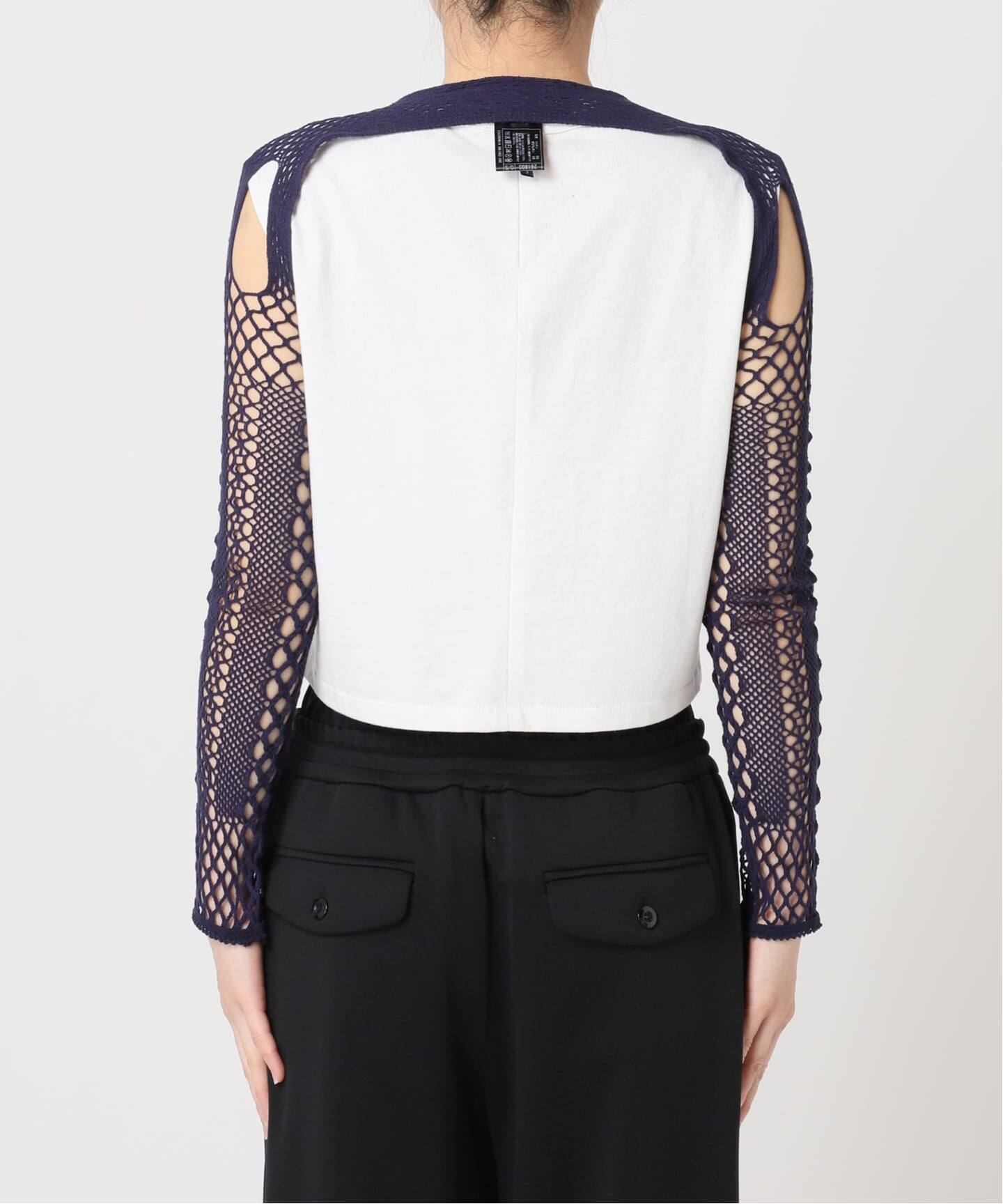 EUCHRONIA STRETCH LACE SHORT TOP 261803：カットソー（Tシャツ
