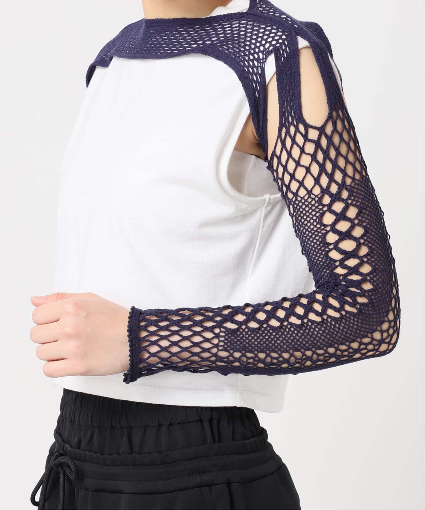 予約》EUCHRONIA STRETCH LACE SHORT TOP 261803：カットソー（Tシャツ