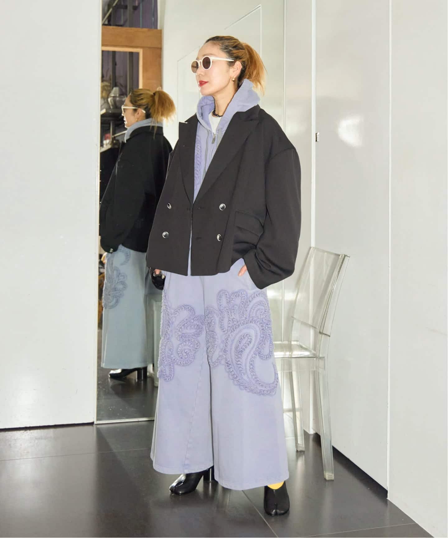 TAAKK SCULPTURAL EMBROIDERY ZIP HOODIE TA26SS-JR054：スウェット