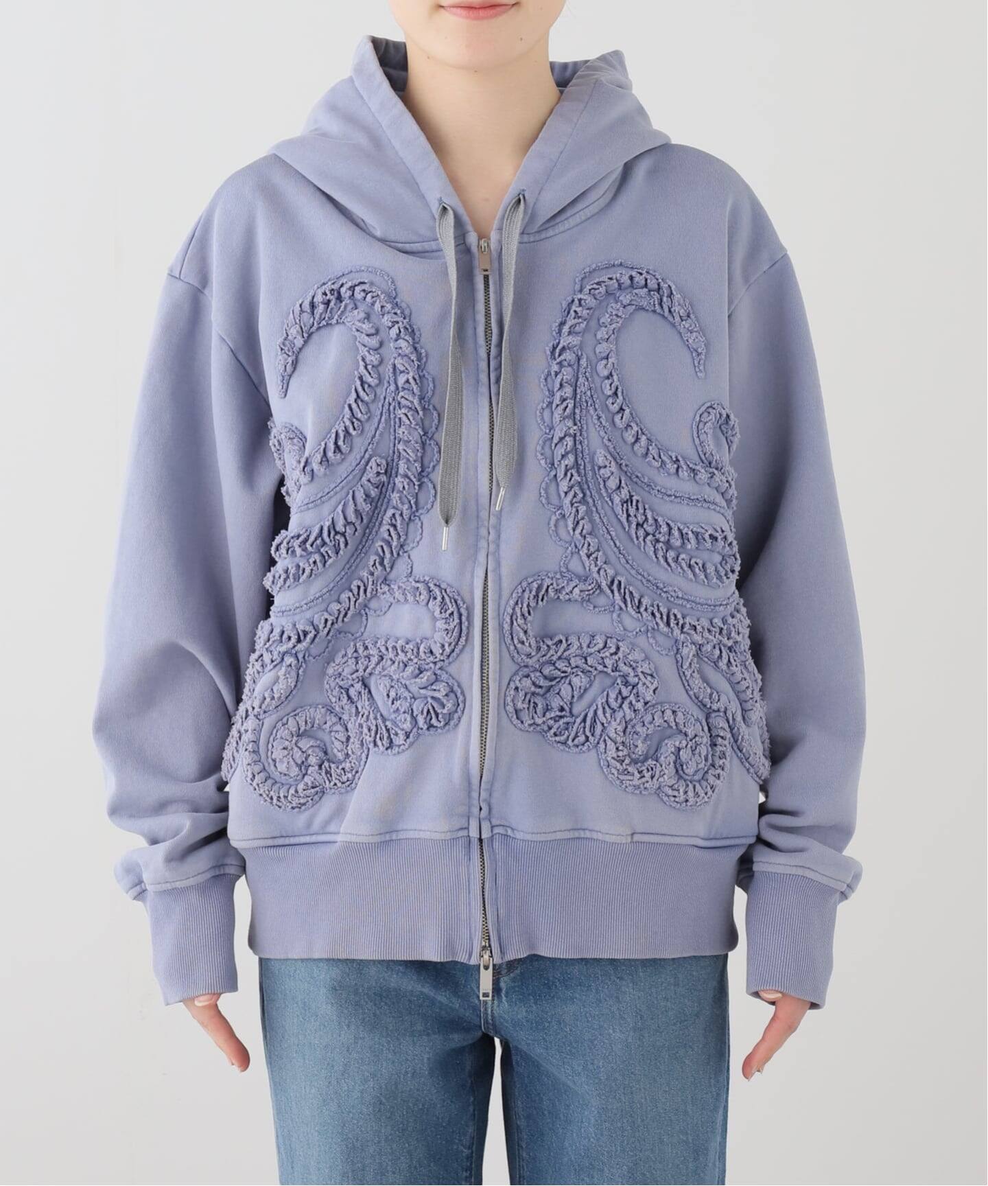 TAAKK SCULPTURAL EMBROIDERY ZIP HOODIE TA26SS-JR054：スウェット