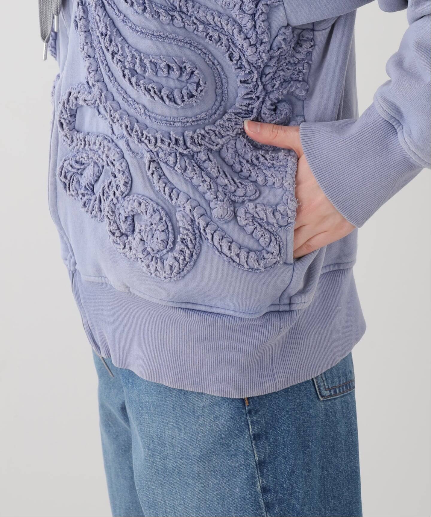 TAAKK SCULPTURAL EMBROIDERY ZIP HOODIE TA26SS-JR054：スウェット