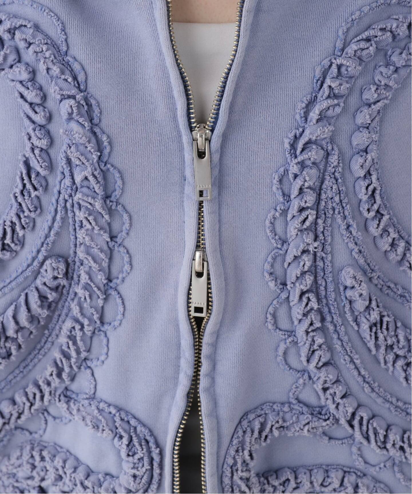 TAAKK SCULPTURAL EMBROIDERY ZIP HOODIE TA26SS-JR054：スウェット