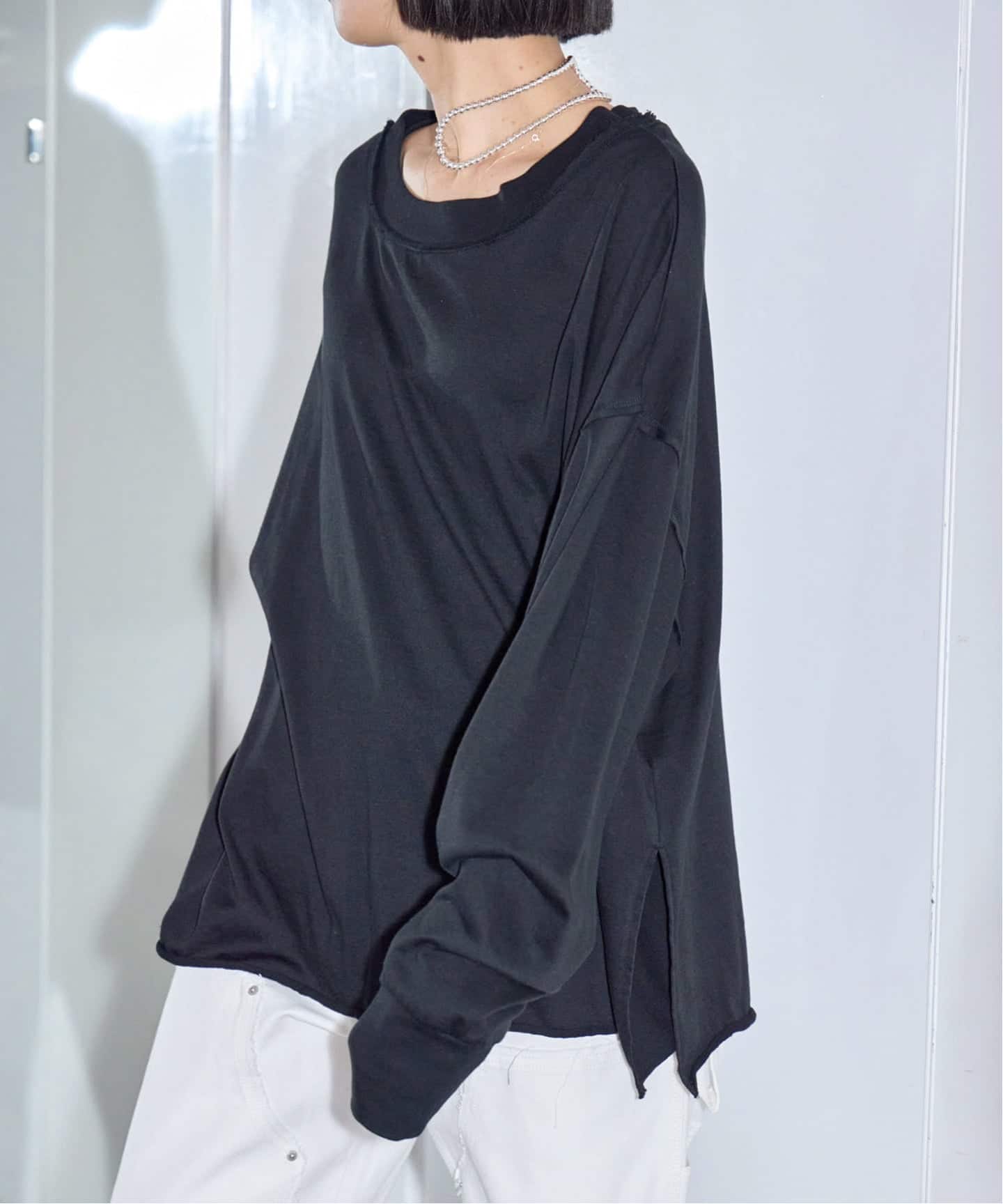 ◇新品◇cityshop HIGH GAUGH URAKE PULLOVER 黒 追加5》HIGH GAUGE URAKE PULLOVER：カットソー（Tシャツ／カットソー