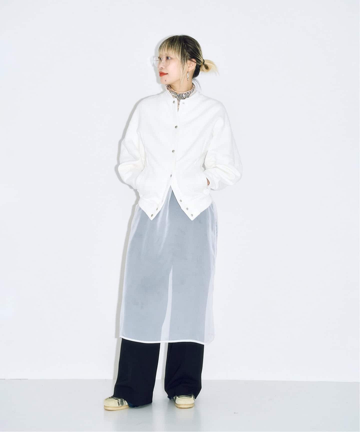 【新品未使用タグ付き！】シティショップ別注SEEALLスウェットトップス SEEALL 別注 ERGONOMIC SNAP CARDIGAN [WHITE]：スウェット