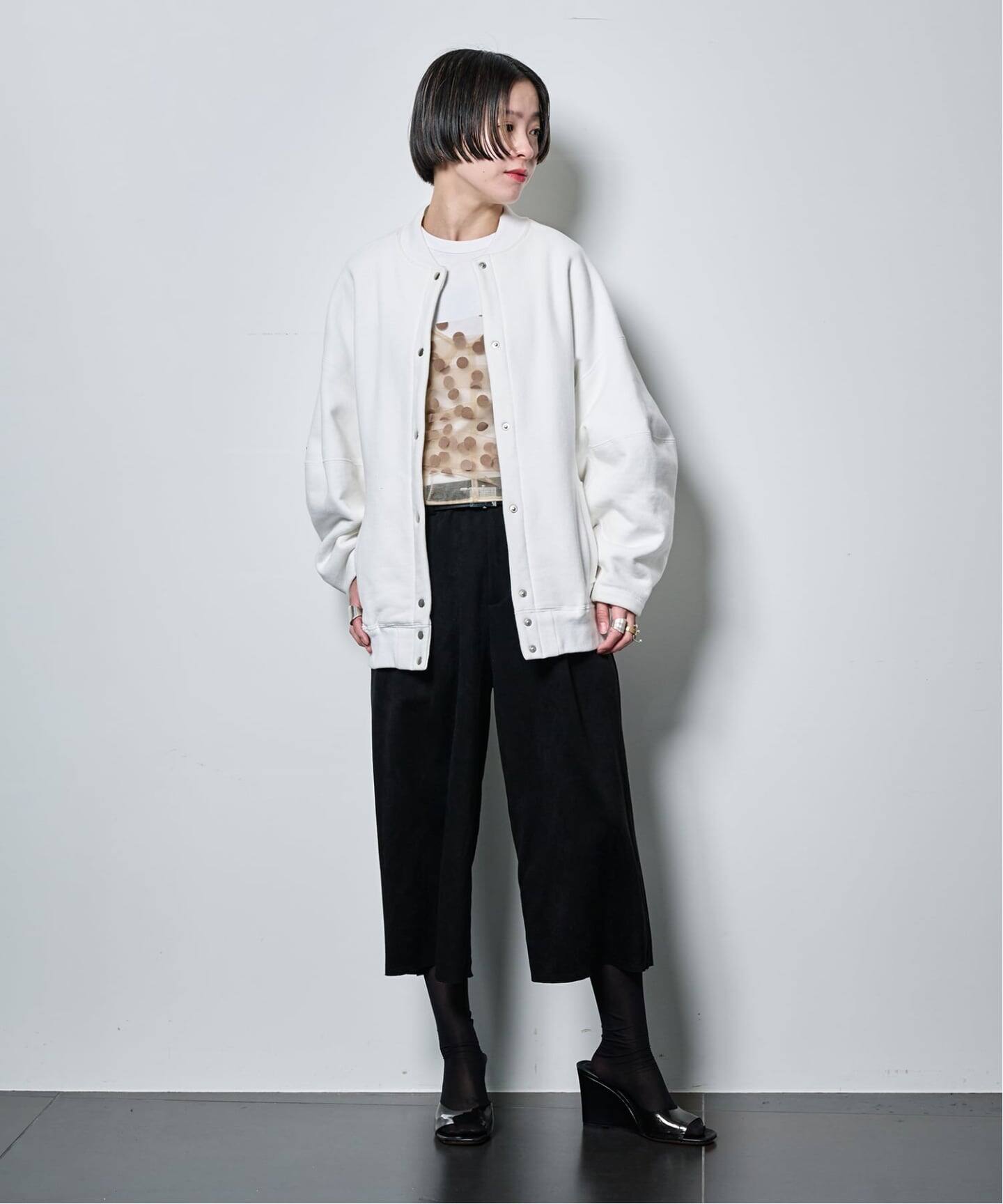 SEEALL 別注 ERGONOMIC SNAP CARDIGAN [WHITE]：スウェット