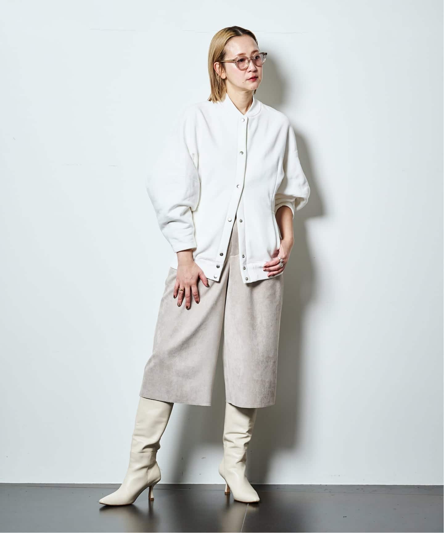 SEEALL 別注 ERGONOMIC SNAP CARDIGAN [WHITE]：スウェット