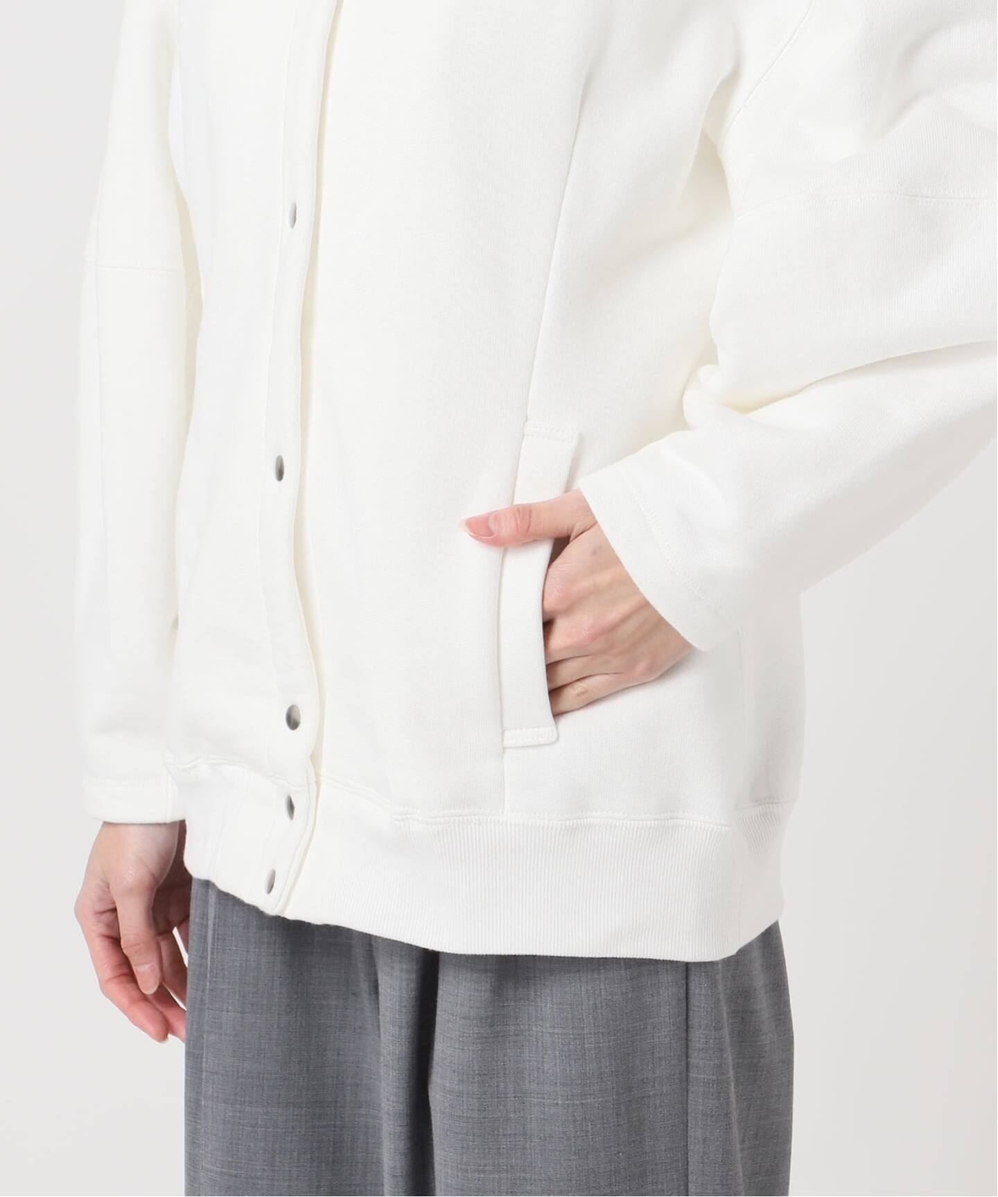 SEEALL 別注 ERGONOMIC SNAP CARDIGAN [WHITE]：スウェット