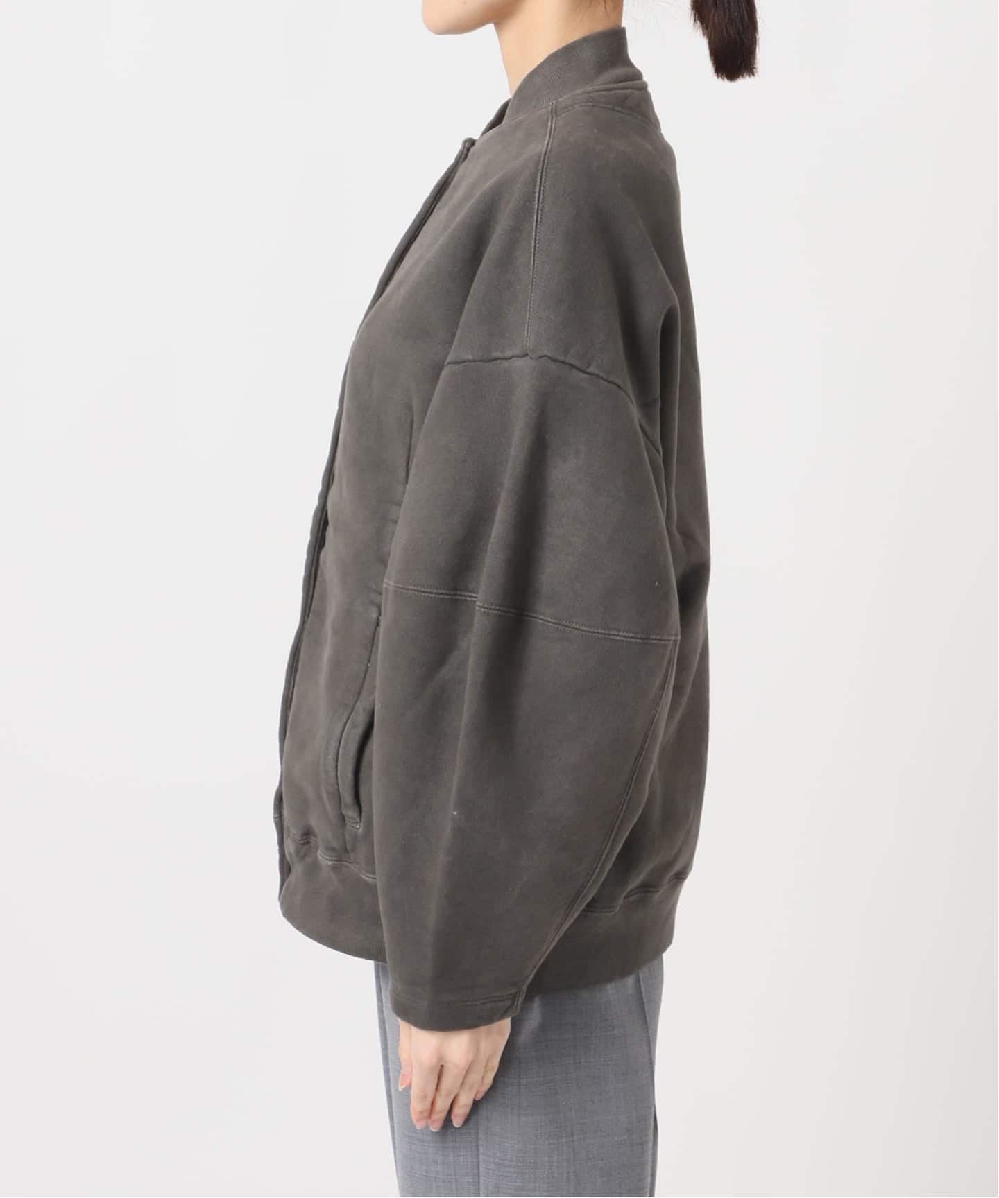 SEEALL 別注 ERGONOMIC SNAP CARDIGAN [BLACK]：スウェット