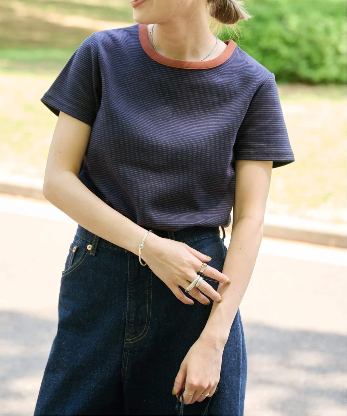 リンガーボーダーTEE セットアップ対応（Tシャツ／カットソー