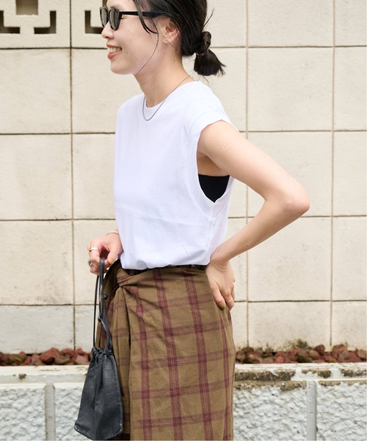 追加2 ハイツイストコットンノースリTEE（Tシャツ／カットソー 