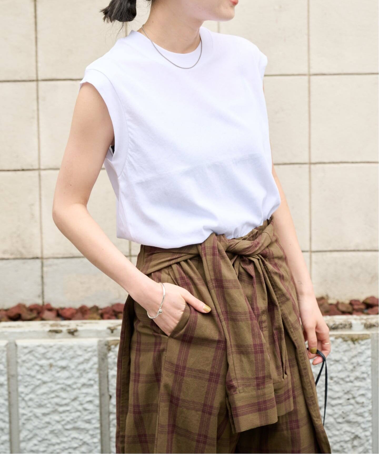 追加2 ハイツイストコットンノースリTEE（Tシャツ／カットソー 