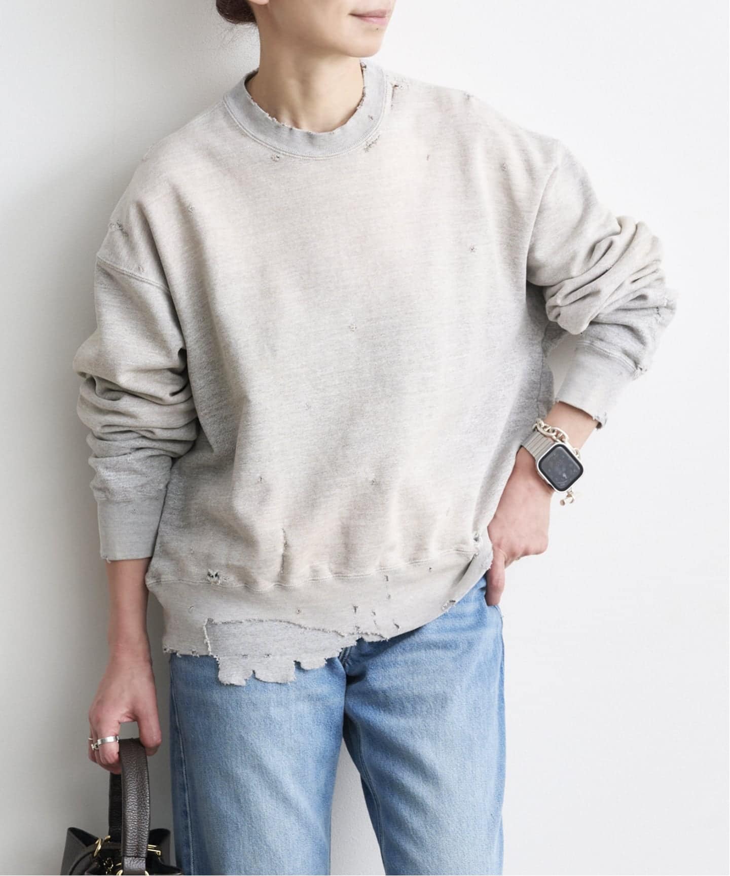 KURO MORE DAMAGE CREW NECK SWEAT（スウェット）｜BOICE FROM