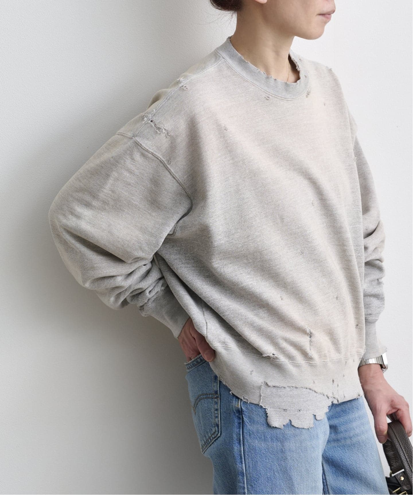 KURO MORE DAMAGE CREW NECK SWEAT（スウェット）｜BOICE FROM