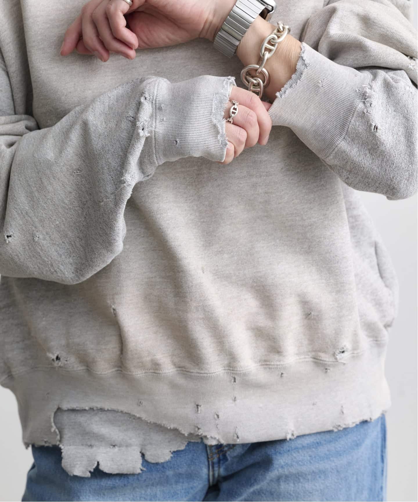 KURO MORE DAMAGE CREW NECK SWEAT（スウェット）｜BOICE FROM