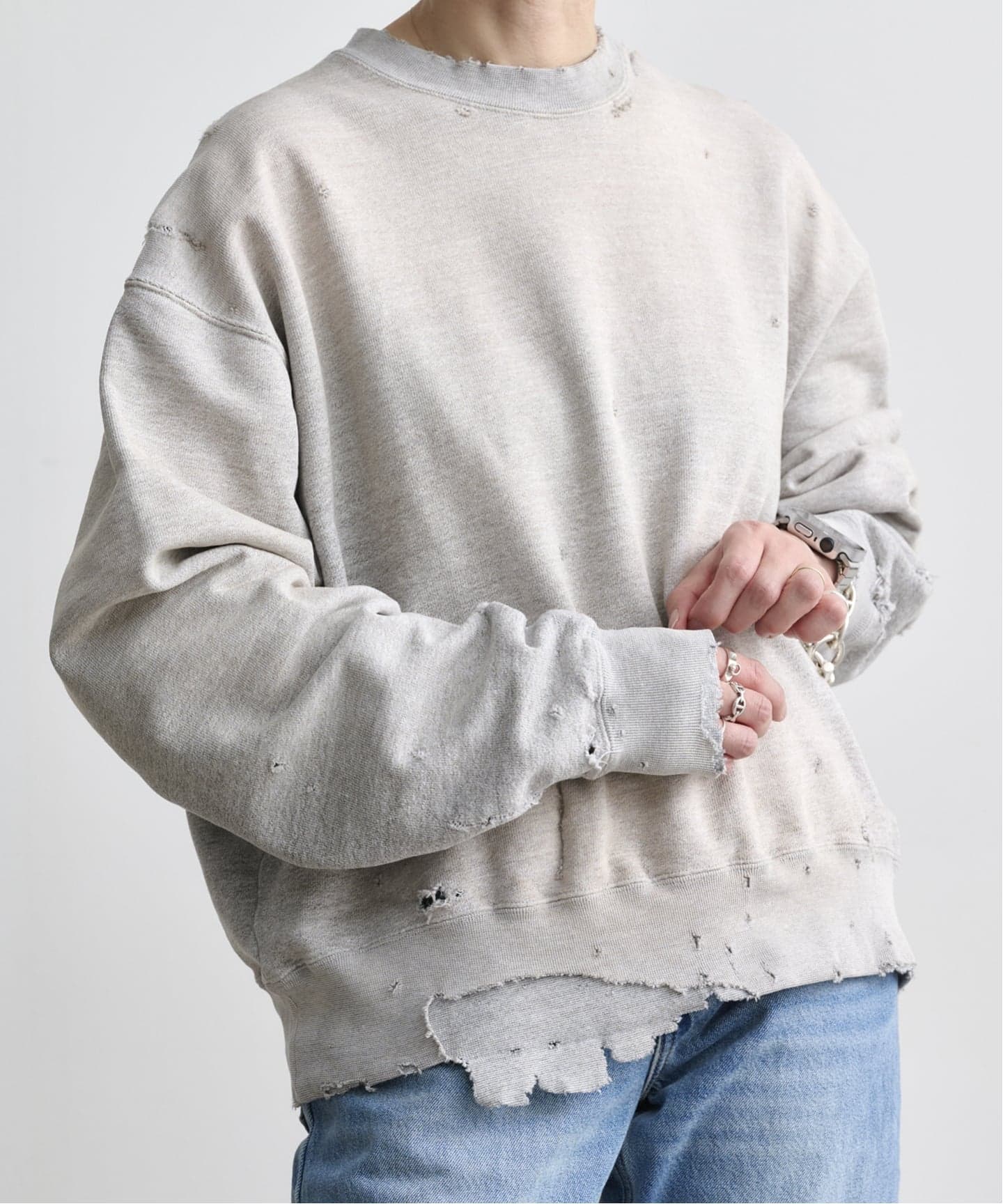 KURO MORE DAMAGE CREW NECK SWEAT（スウェット）｜BOICE FROM