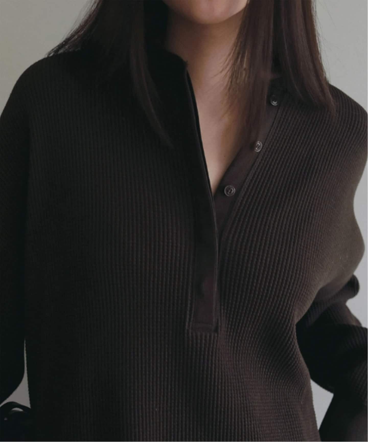 anuke Waffle Loose Henleytops（Tシャツ／カットソー）｜BOICE FROM