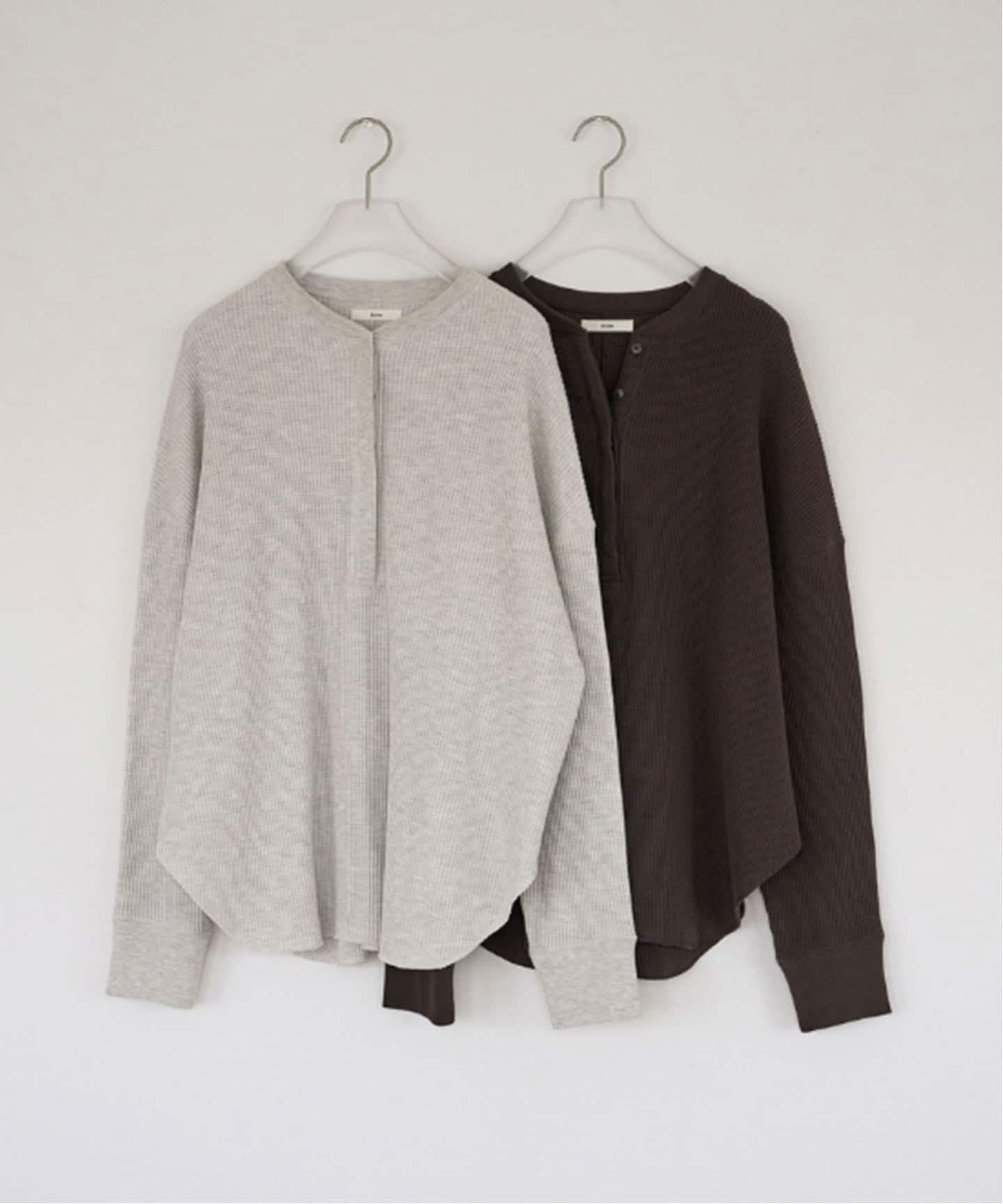 anuke Waffle Loose Henleytops（Tシャツ／カットソー）｜BOICE FROM