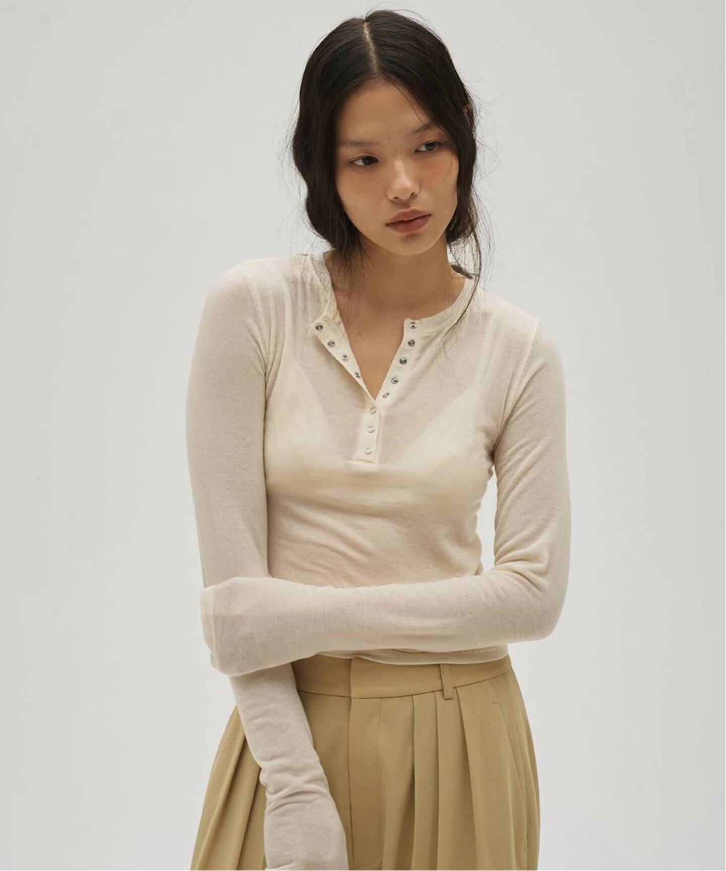 TODAYFUL Henleyneck Soft Tops（Tシャツ／カットソー）｜BOICE FROM