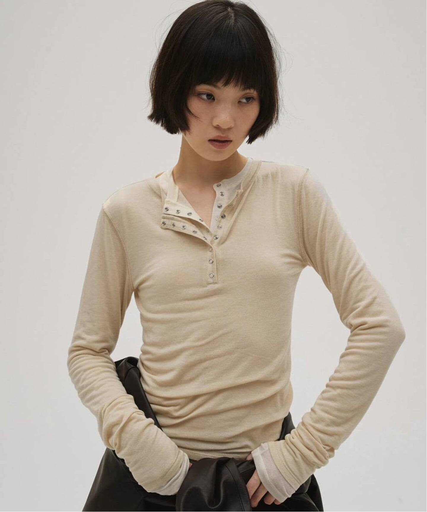 TODAYFUL Henleyneck Soft Tops（Tシャツ／カットソー）｜BOICE FROM