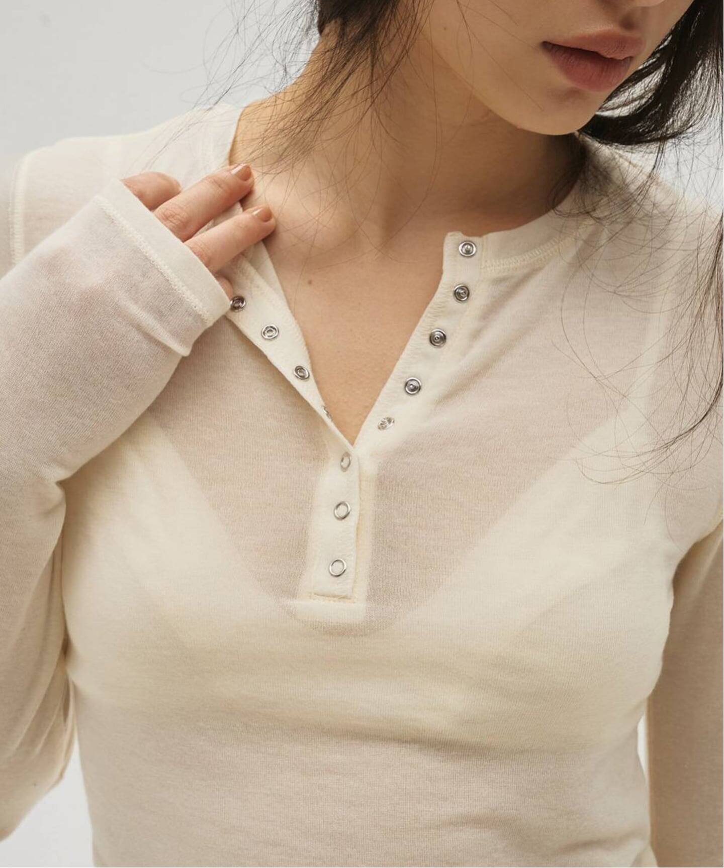 todayful Henleyneck Soft Tops グレー TODAYFUL/トゥデイフル】Henleyneck Soft Tops/ヘンリーソフトトップス