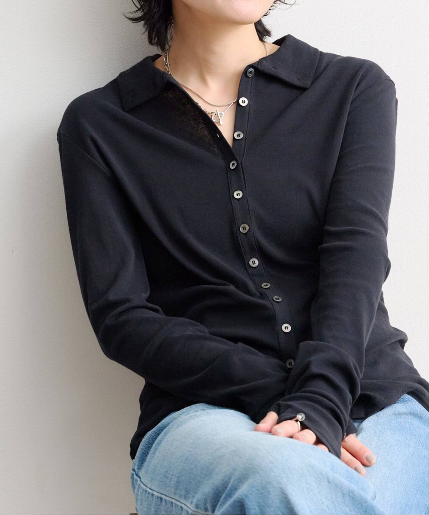 ETRE TOKYO ガーゼフライスフロントオープンプルオーバー（Tシャツ