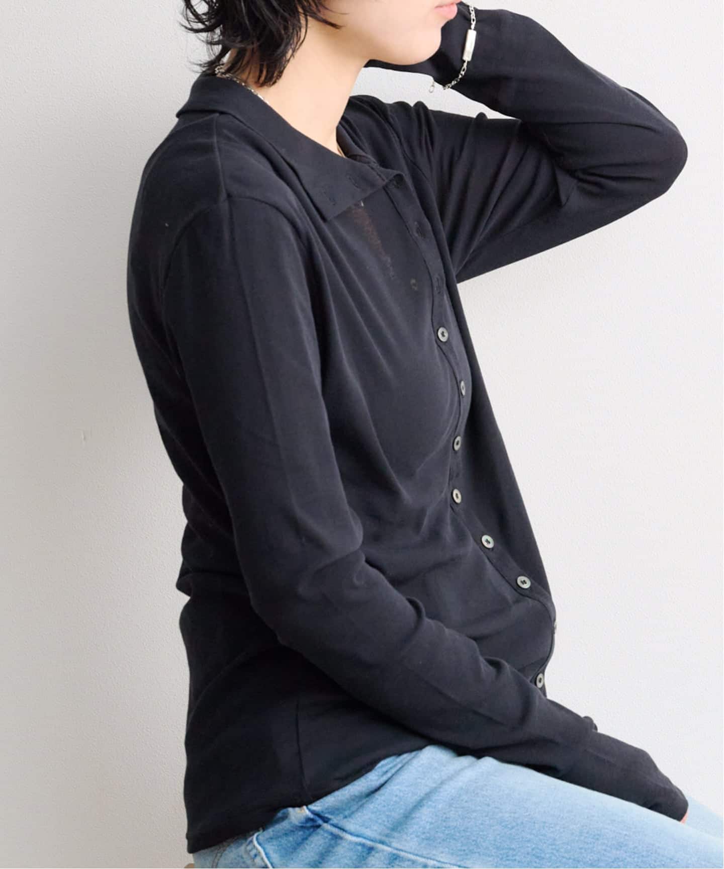 ETRE TOKYO ガーゼフライスフロントオープンプルオーバー（Tシャツ