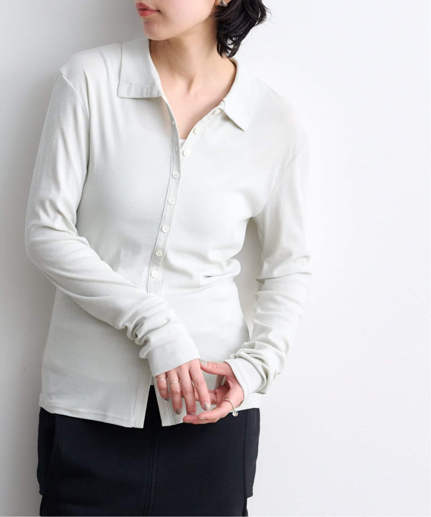 ETRE TOKYO ガーゼフライスフロントオープンプルオーバー（Tシャツ