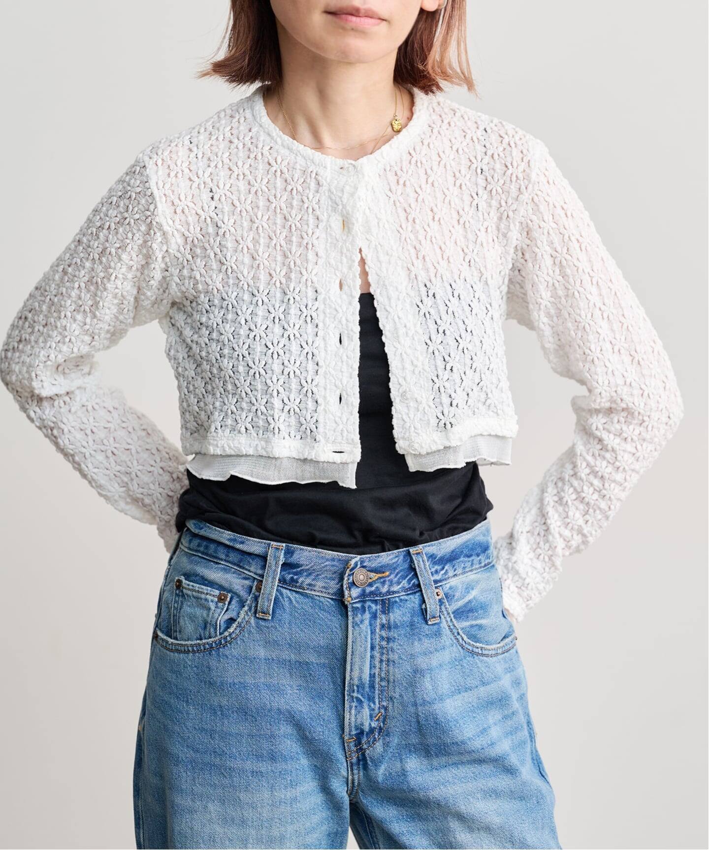 LACE COMBINE JACQUARD KNITホワイト アディダス オリジナルス adidas originals/ニット クロシェ