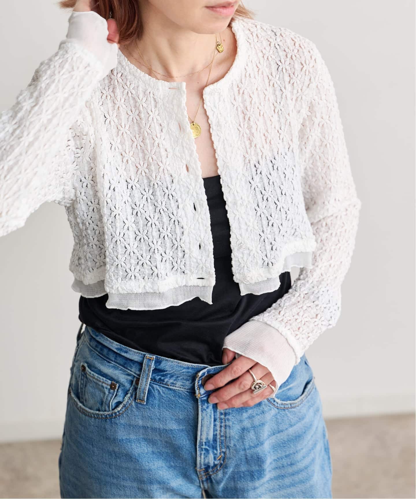 JANE SMITH FLOWERLACE TULLE COMBI CARDIGAN（カーディガン）｜BOICE