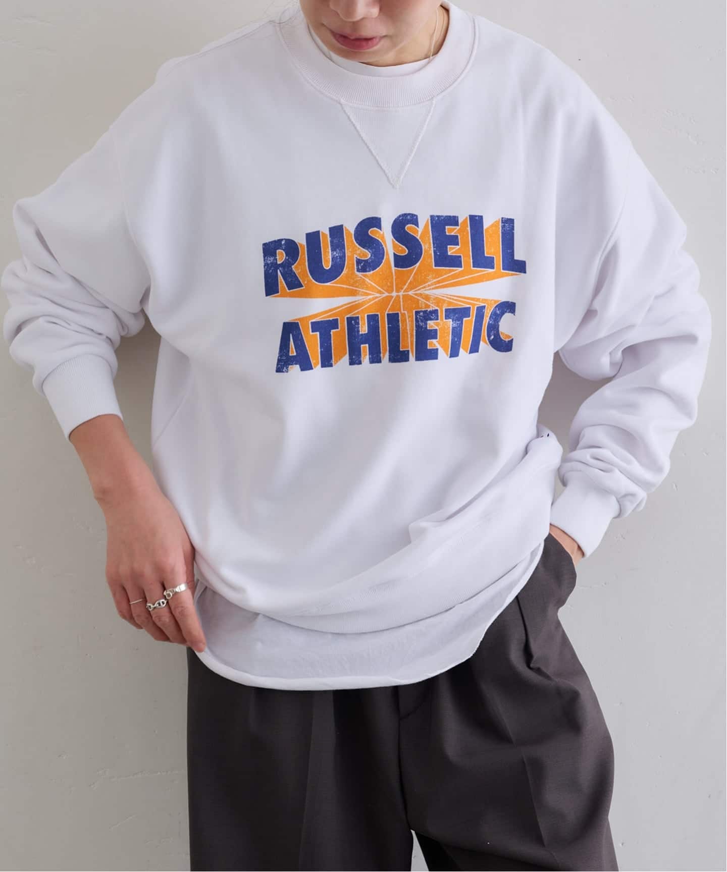 RUSSELL ATHLETIC SWEAT SHADOW LOGO CN（スウェット）｜BOICE FROM