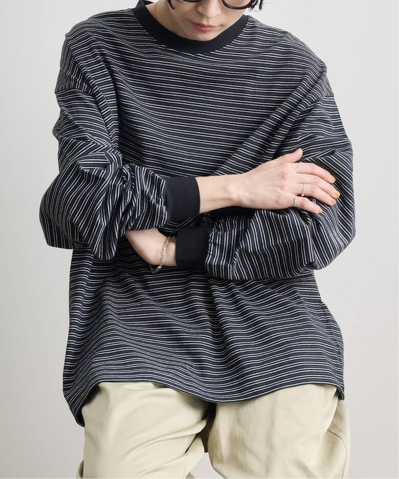 EVCON BORDER WIDE L/S TEE（Tシャツ／カットソー）｜BOICE FROM 