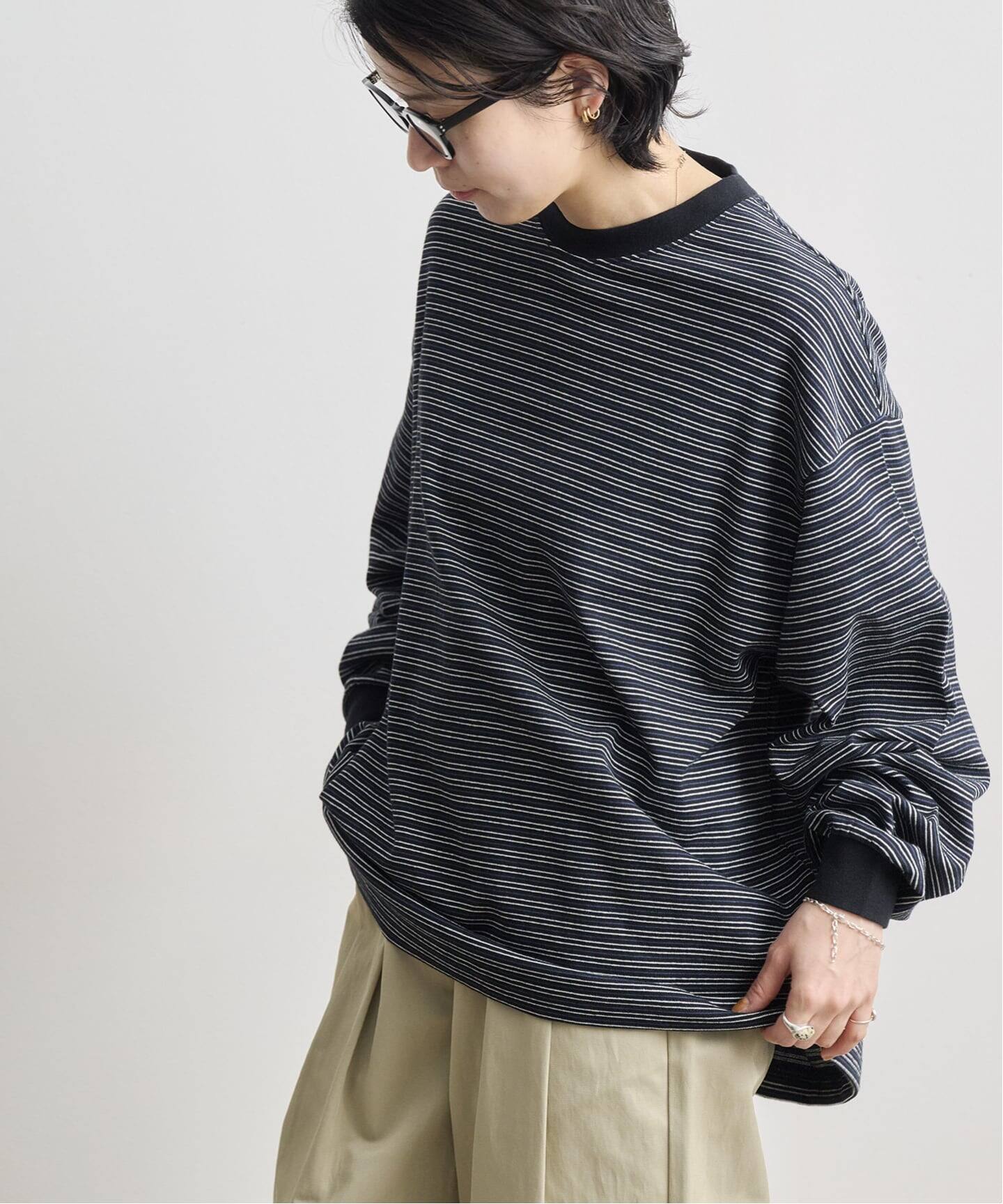 EVCON BORDER WIDE L/S TEE（Tシャツ／カットソー）｜BOICE FROM
