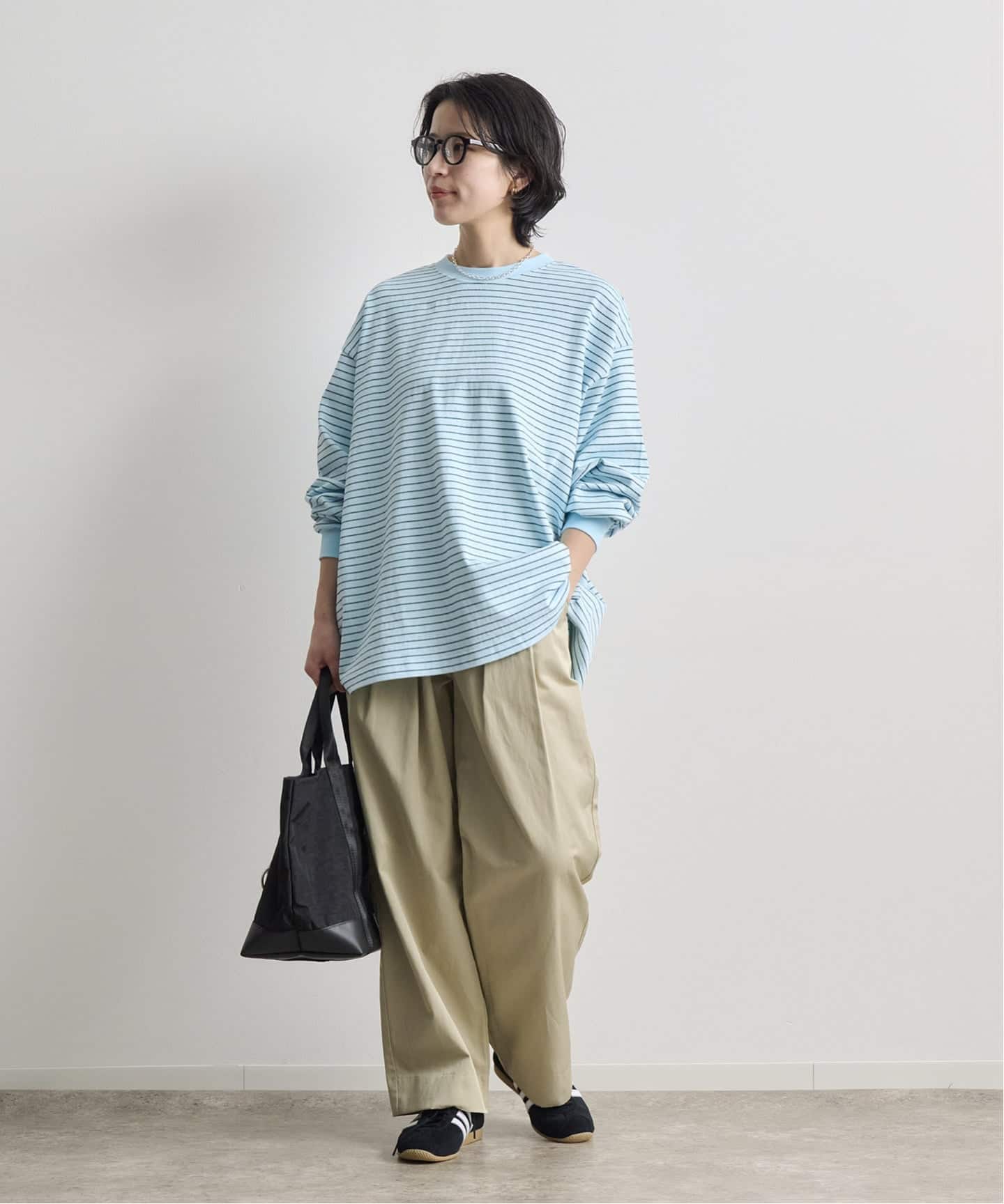 EVCON BORDER WIDE L/S TEE（Tシャツ／カットソー）｜BOICE FROM