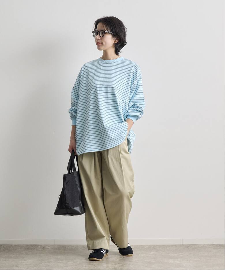 EVCON BORDER WIDE L/S TEE（Tシャツ／カットソー）｜BOICE FROM 