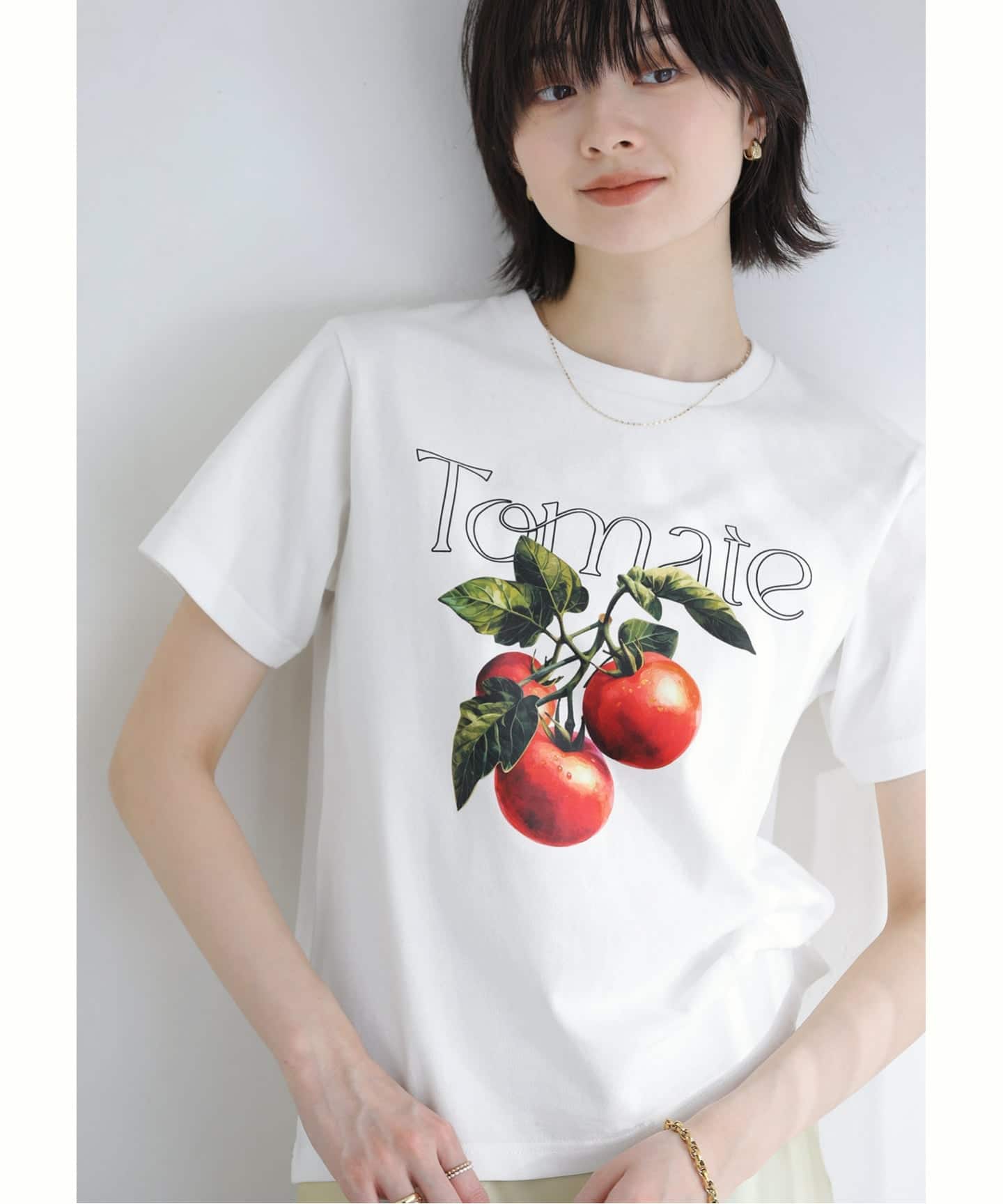 ラトータリテ ホワイト  カットソー 洗える】接触冷感クルーネックカットソー（Tシャツ／カットソー）｜La