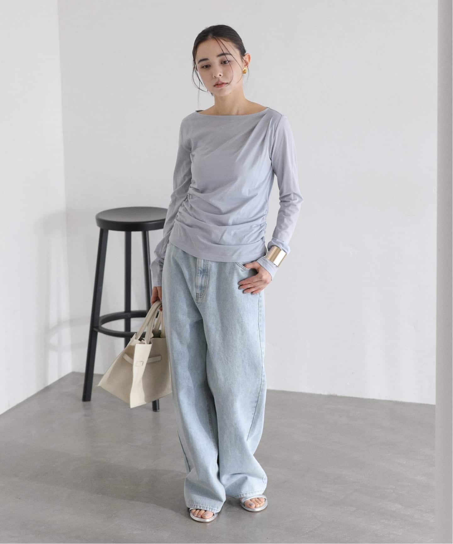 洗える】ドレープシアーカットソー（Tシャツ／カットソー）｜La