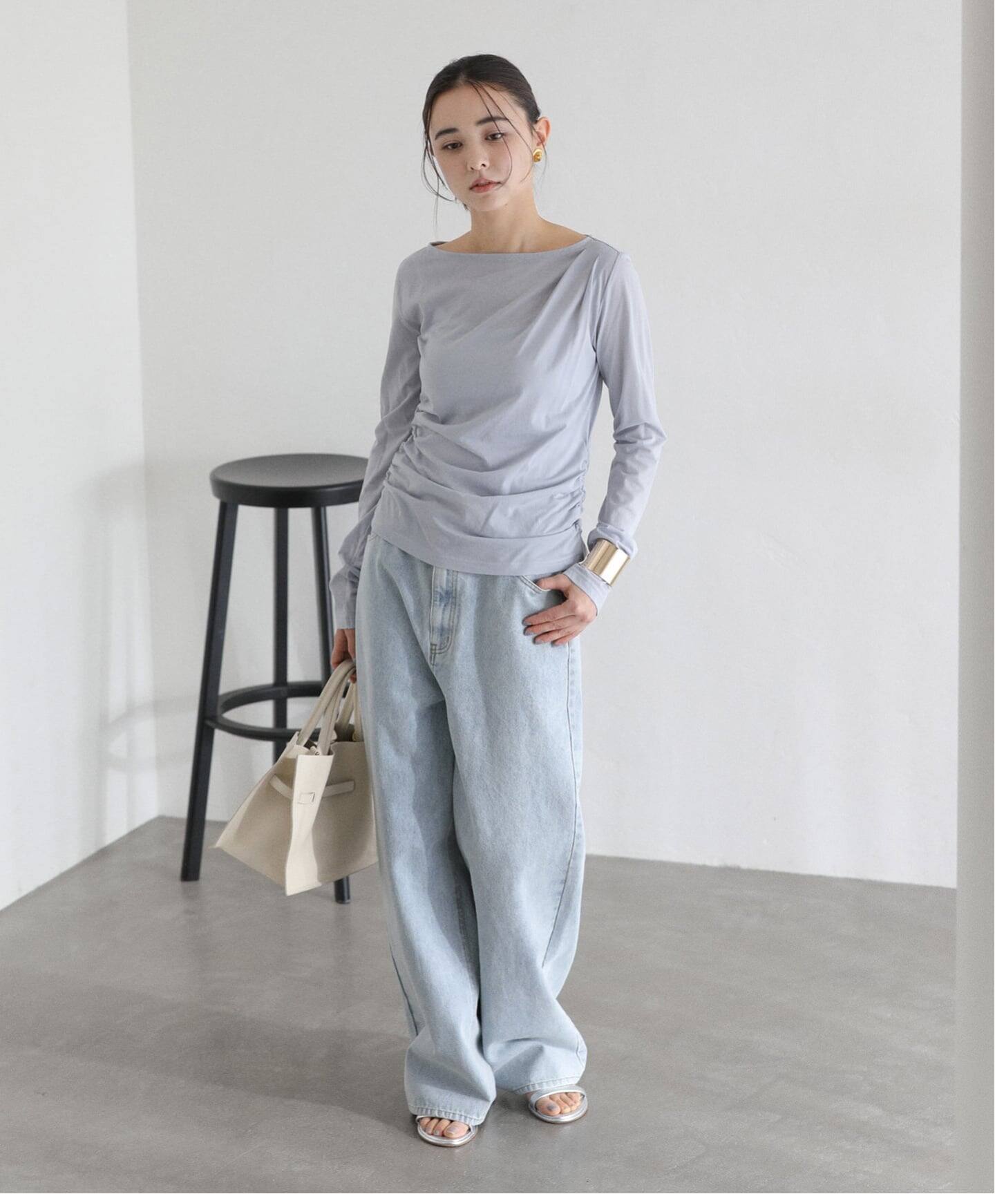 洗える】ドレープシアーカットソー（Tシャツ／カットソー）｜La 