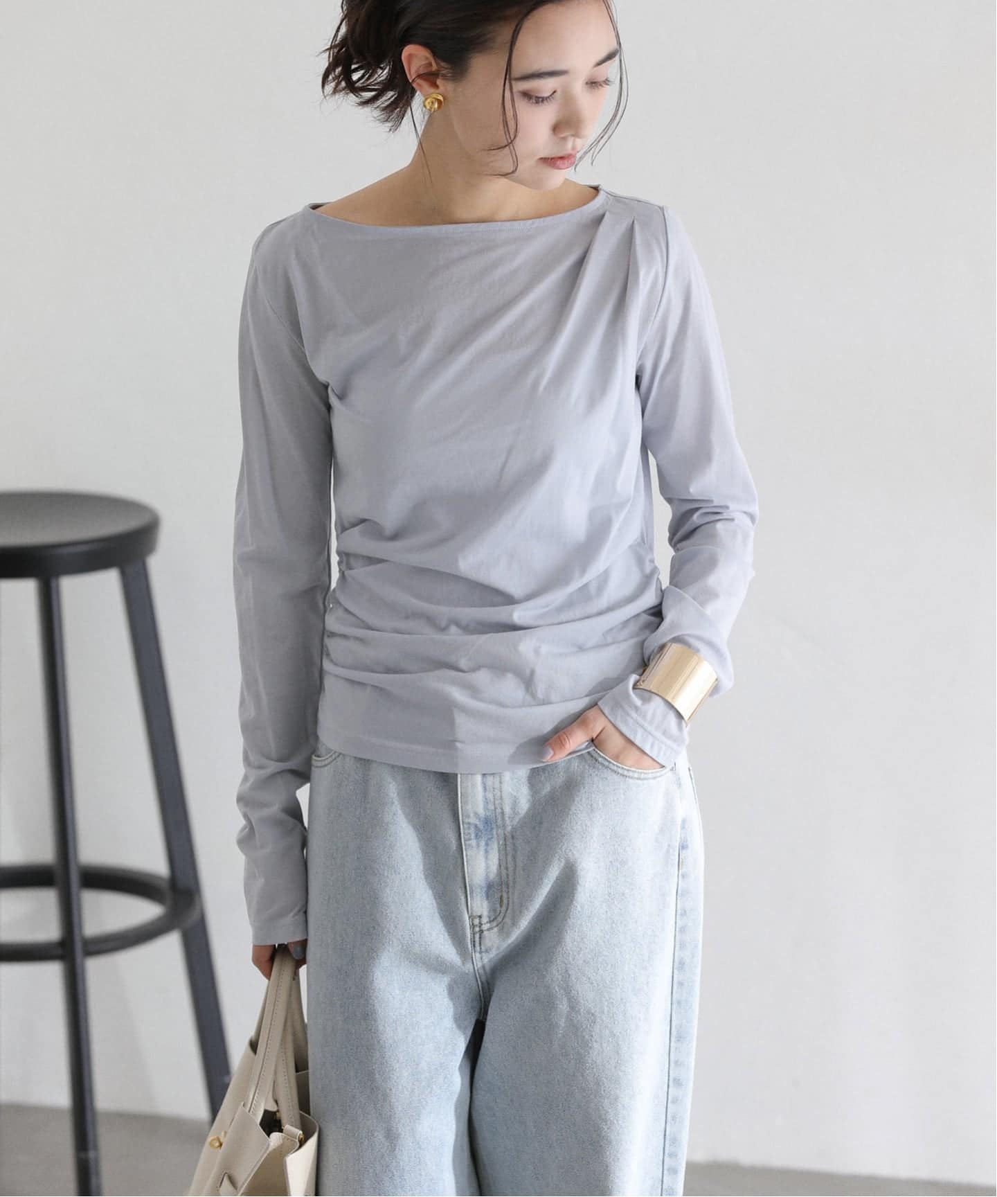 洗える】ドレープシアーカットソー（Tシャツ／カットソー）｜La