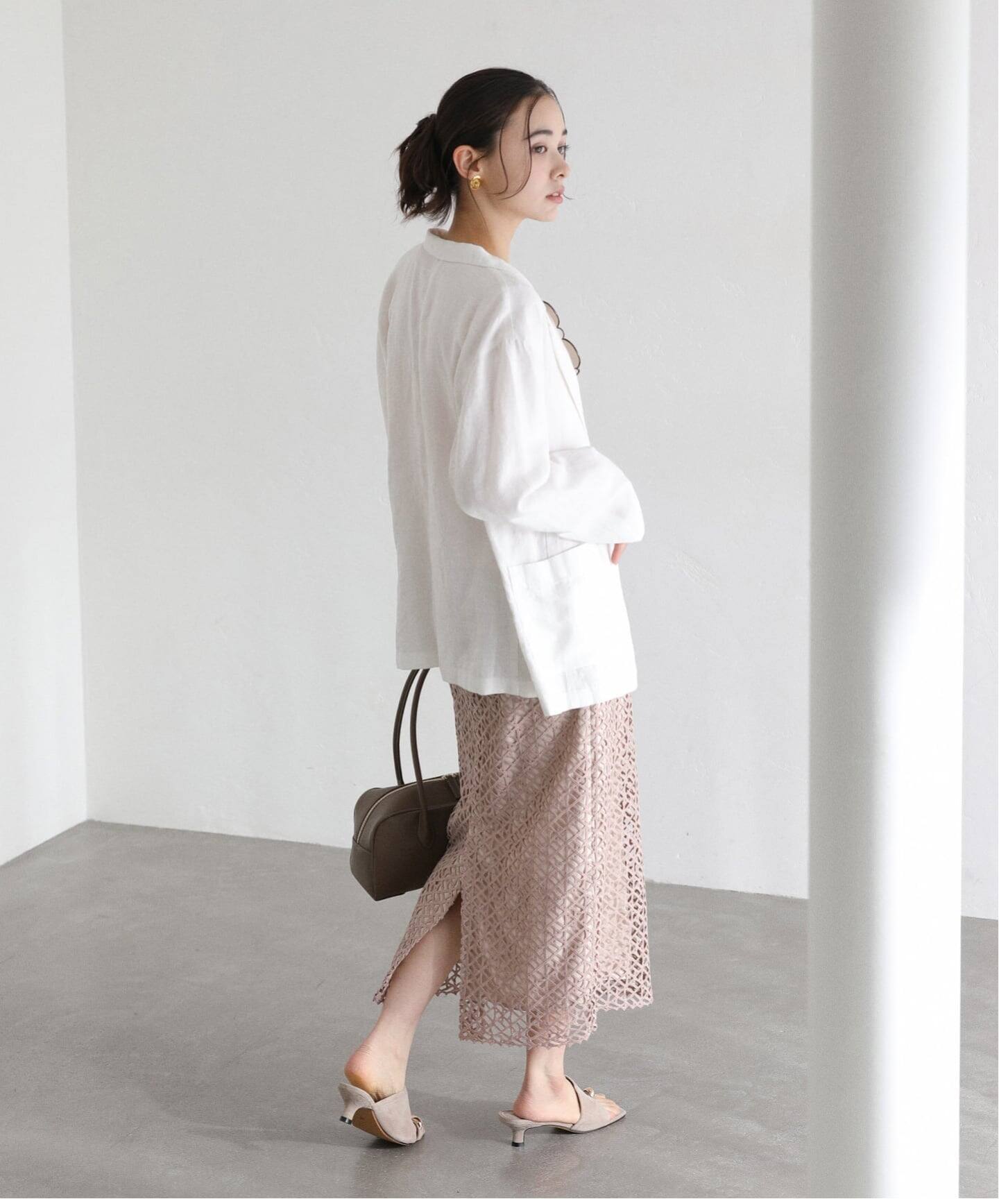 ラトータリテ ホワイト  カットソー 洗える】接触冷感クルーネックカットソー（Tシャツ／カットソー）｜La