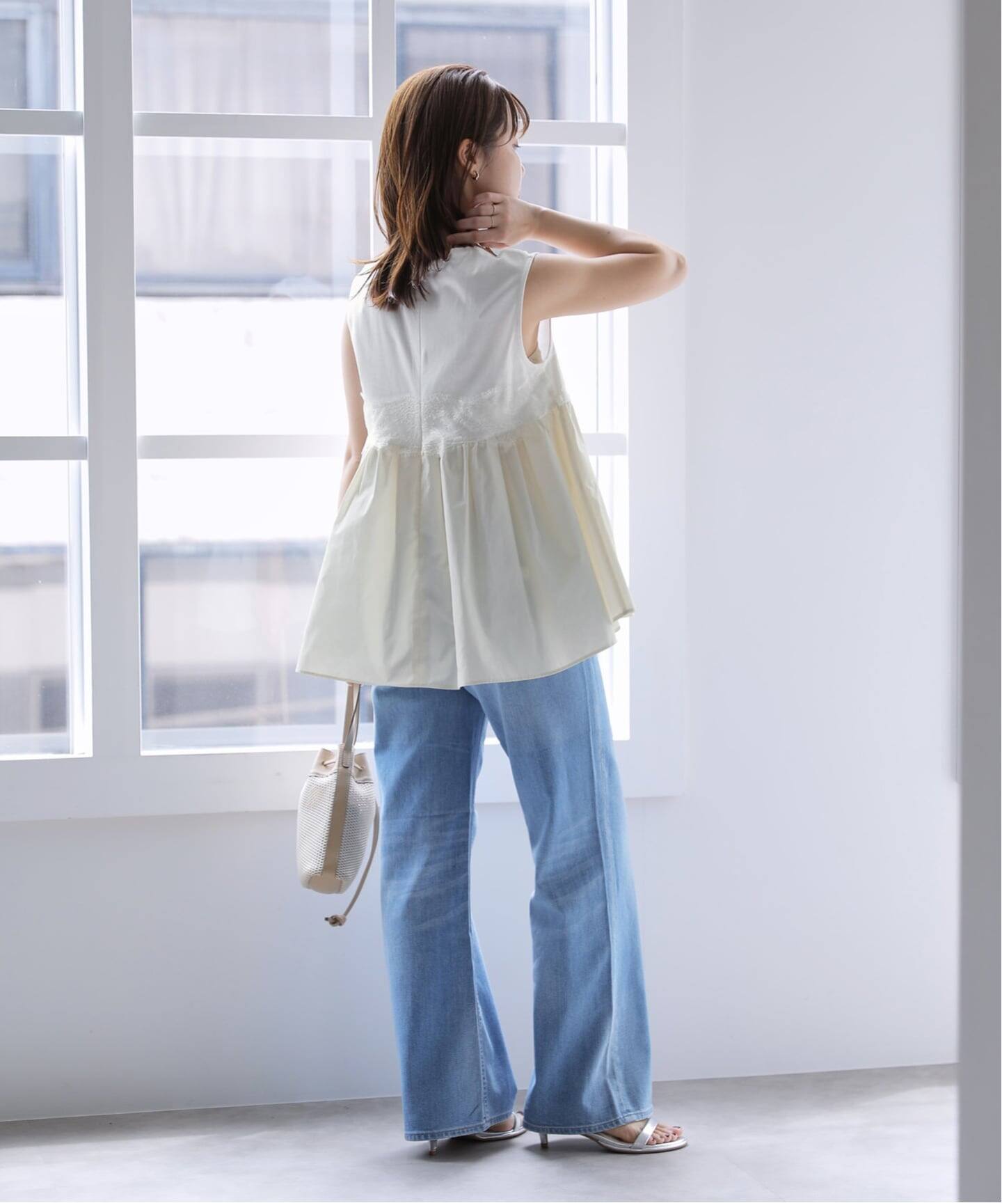 洗える】レースドッキングチュニック（Tシャツ／カットソー）｜La
