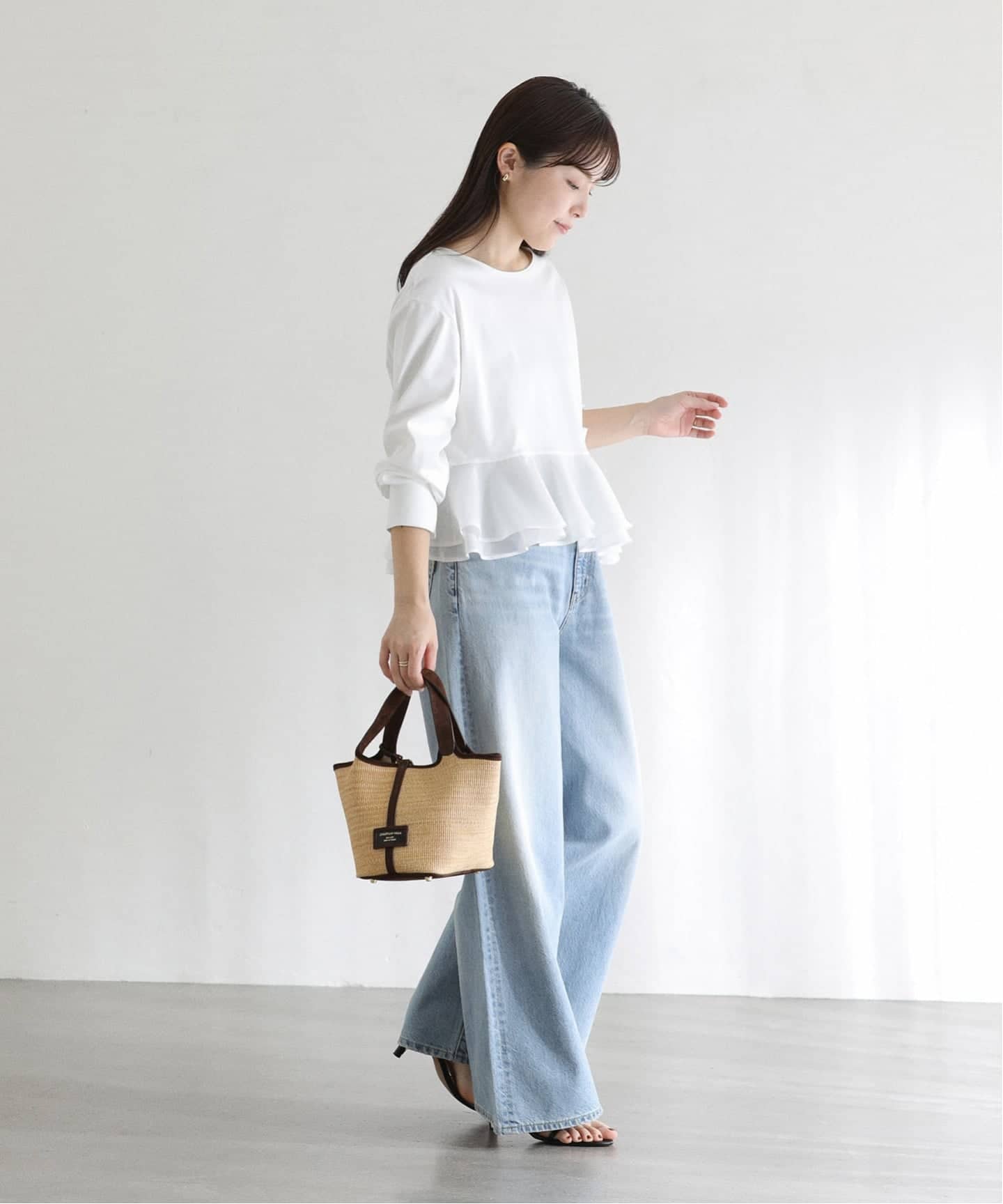 洗える】アシメペプラムカットソー（Tシャツ／カットソー）｜La