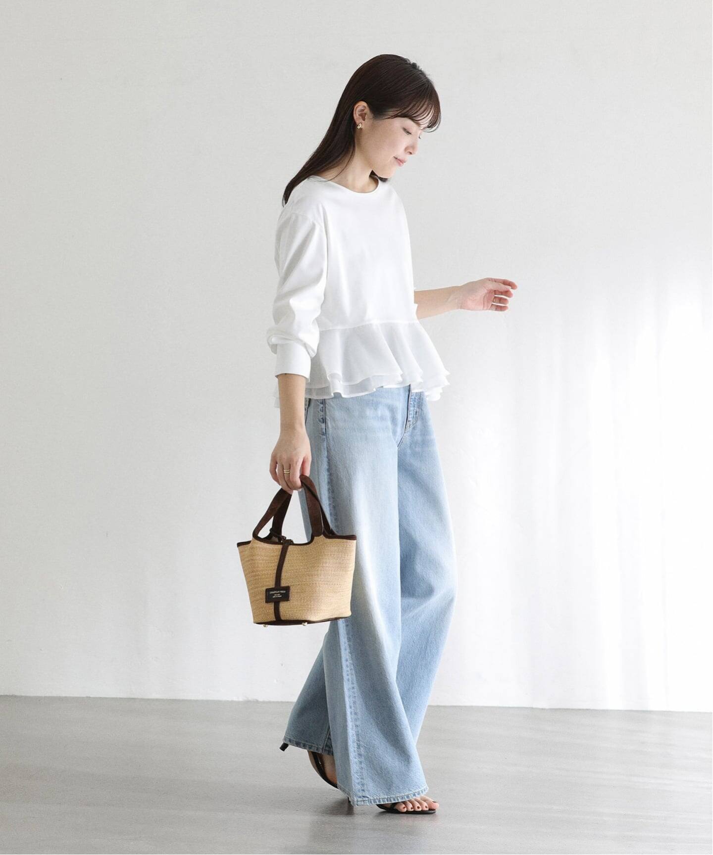 洗える】アシメペプラムカットソー（Tシャツ／カットソー）｜La 