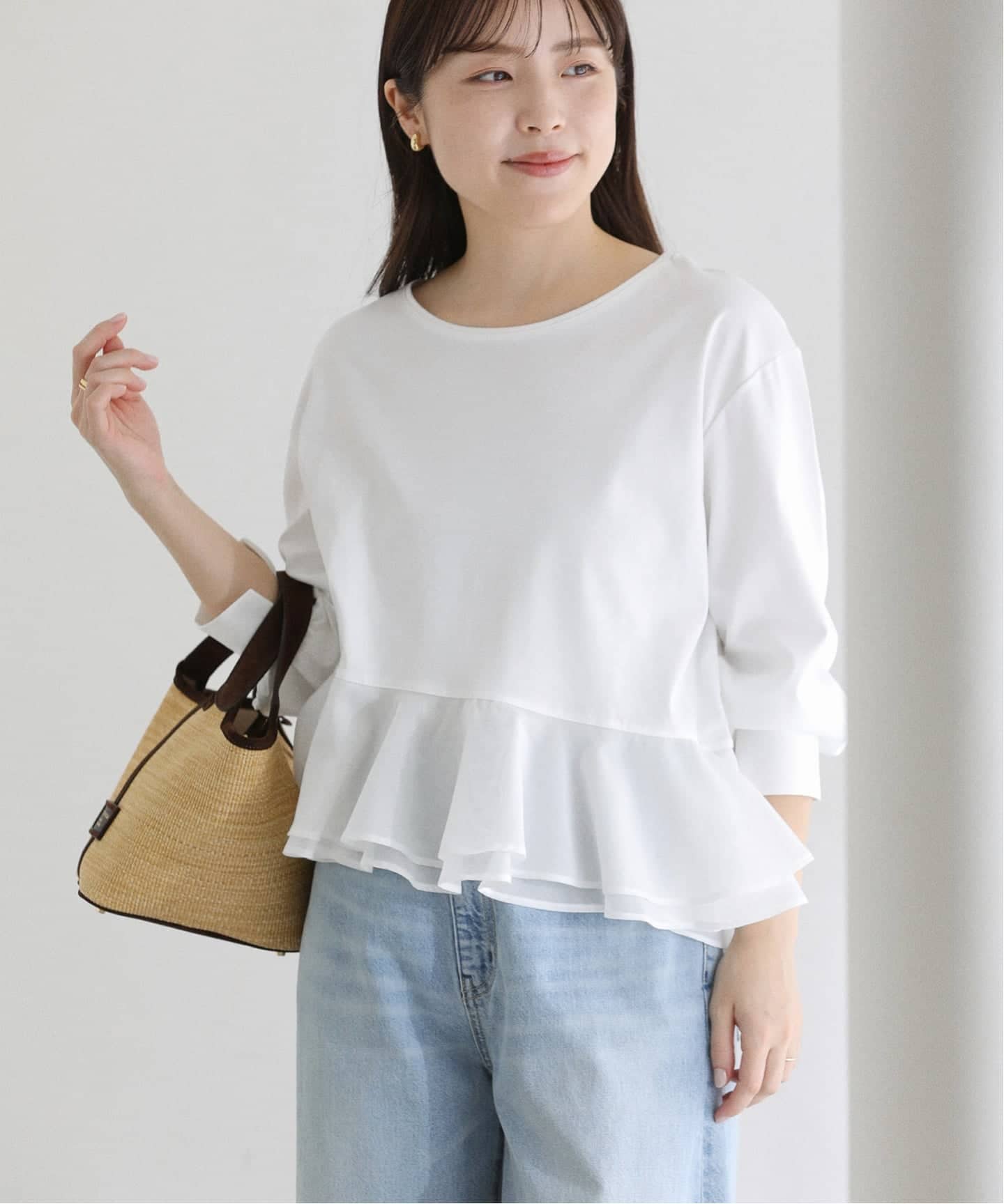 洗える】アシメペプラムカットソー（Tシャツ／カットソー）｜La