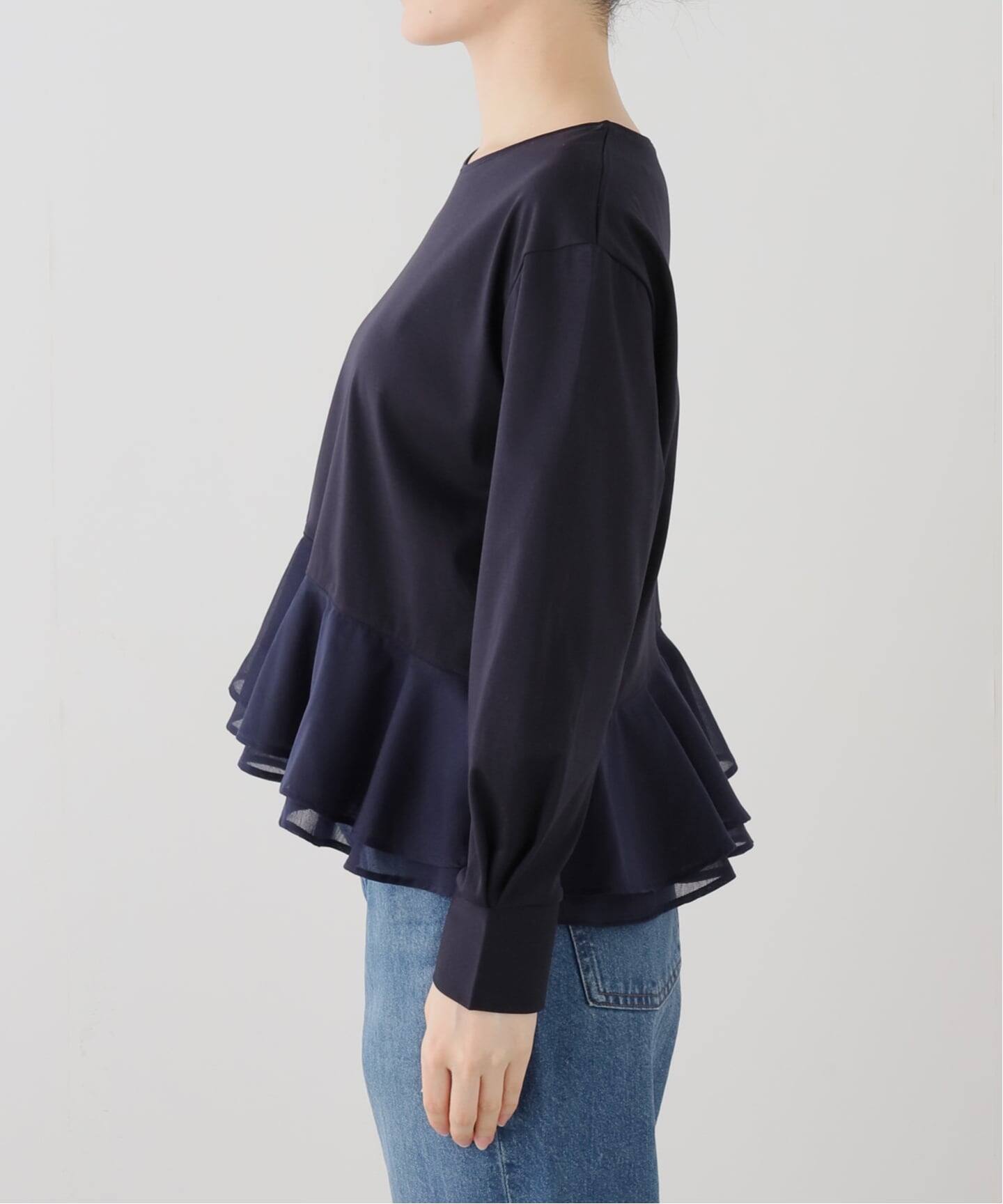LaTotalite ペプラムカットソー 洗える】アシメペプラムカットソーのコーディネートスナップ（mizuki
