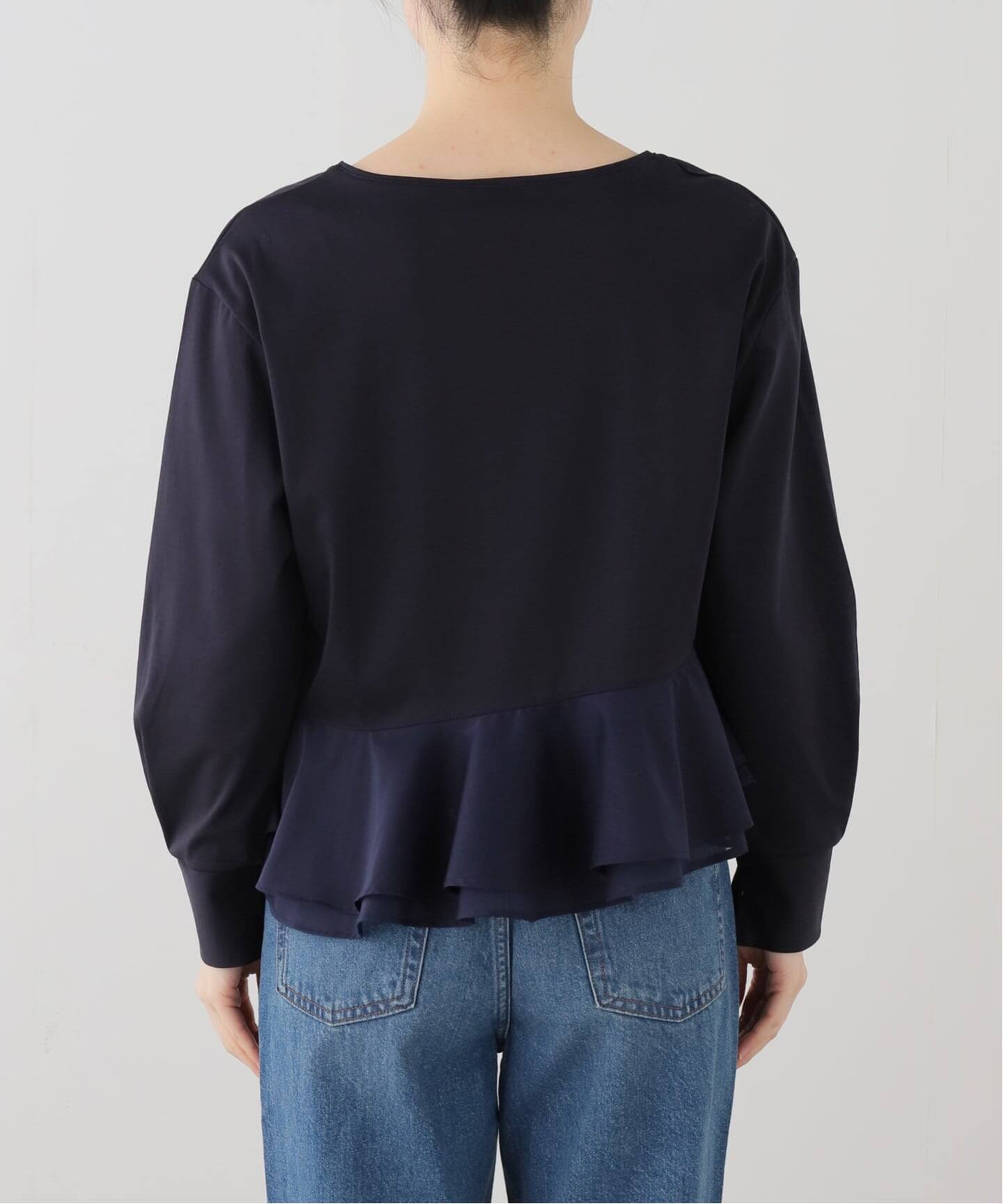LaTotalite ペプラムカットソー 洗える】アシメペプラムカットソーのコーディネートスナップ（mizuki
