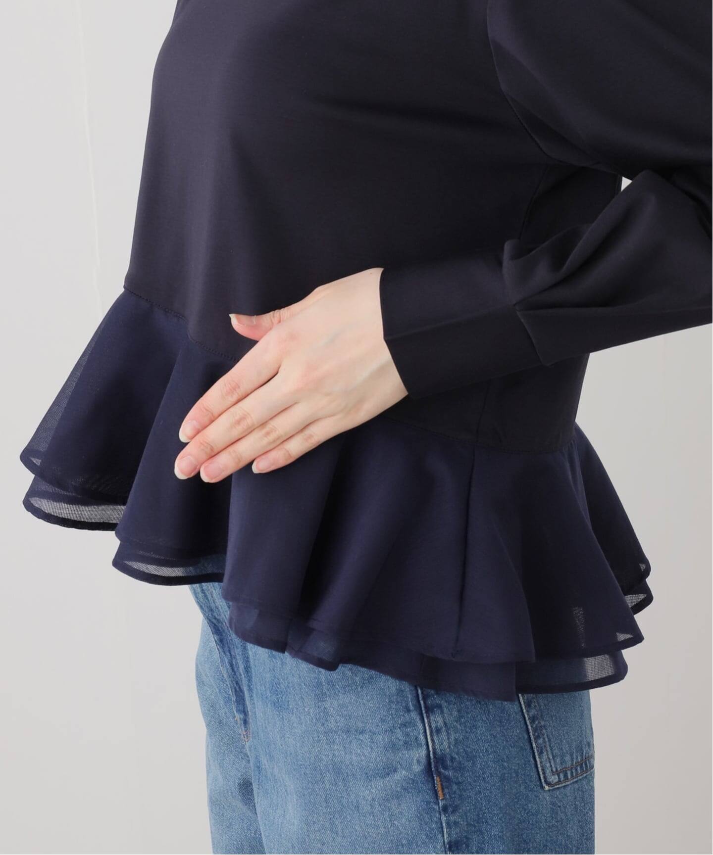 LaTotalite ペプラムカットソー 洗える】アシメペプラムカットソーのコーディネートスナップ（mizuki