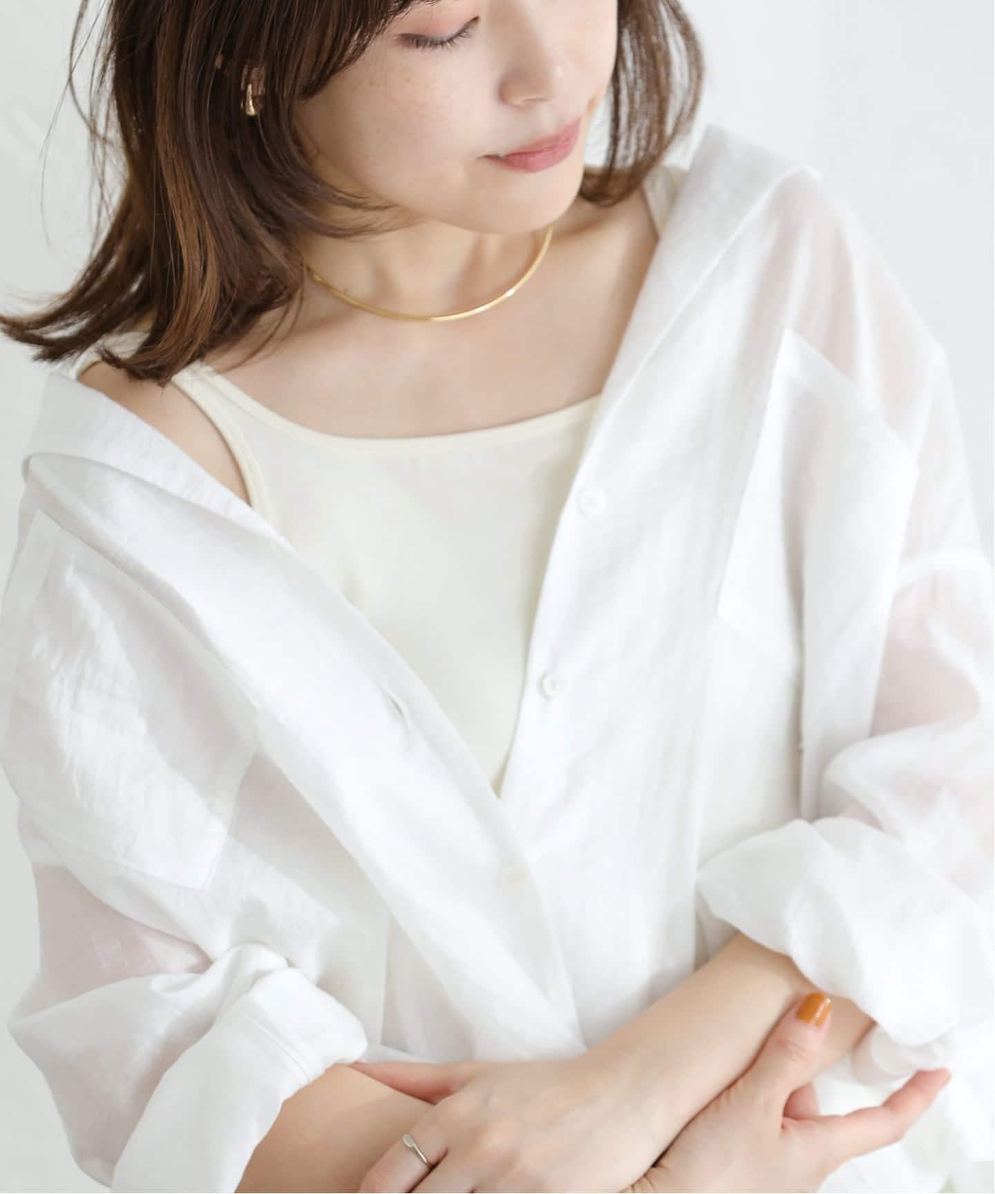 洗える】le / ル スクエアネック タンクトップ（タンクトップ）｜La