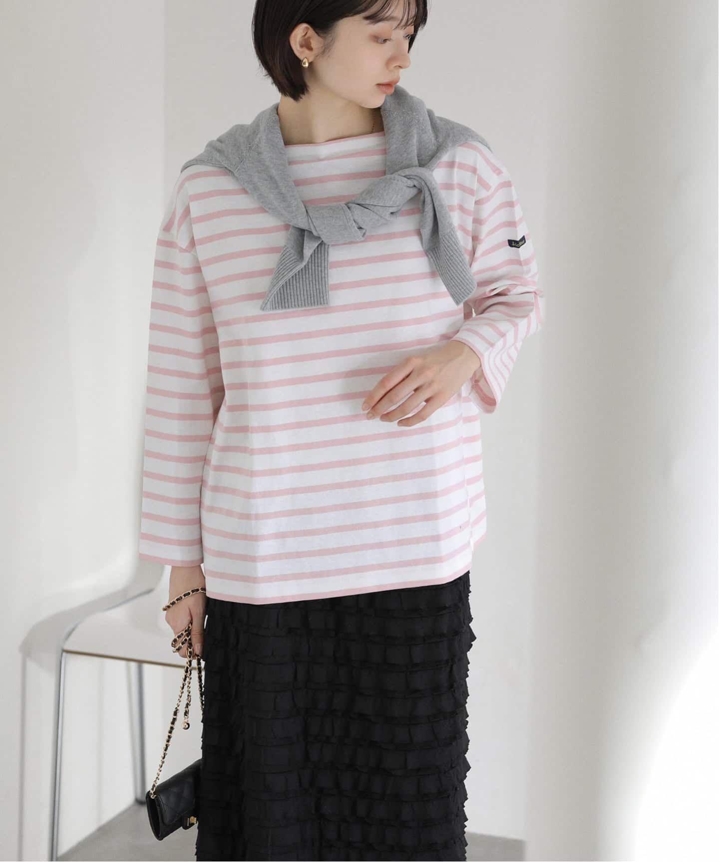 洗える】LE MINOR/ルミノア 別注ボーダープルオーバー（Tシャツ